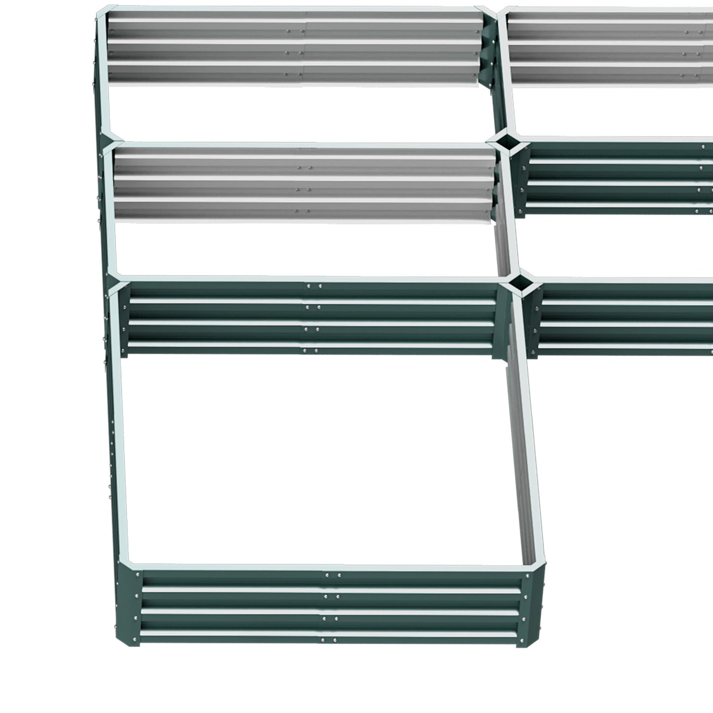 8 x 8ft DIY Raised Garden Bed, Set of 5 Large Steel Box Planters for Outdoor Plants, Vegetables, Flowers, Herbs, Easy Assembly, Green