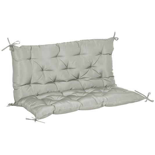 Porch Swing Cushion Garden Bench Cushion with Backrest, Non-Slip 2-Seater Thick Pad, Swing Chair Mat Replacement for Indoor and Outdoor, 39.4" x 38.6", Light Grey