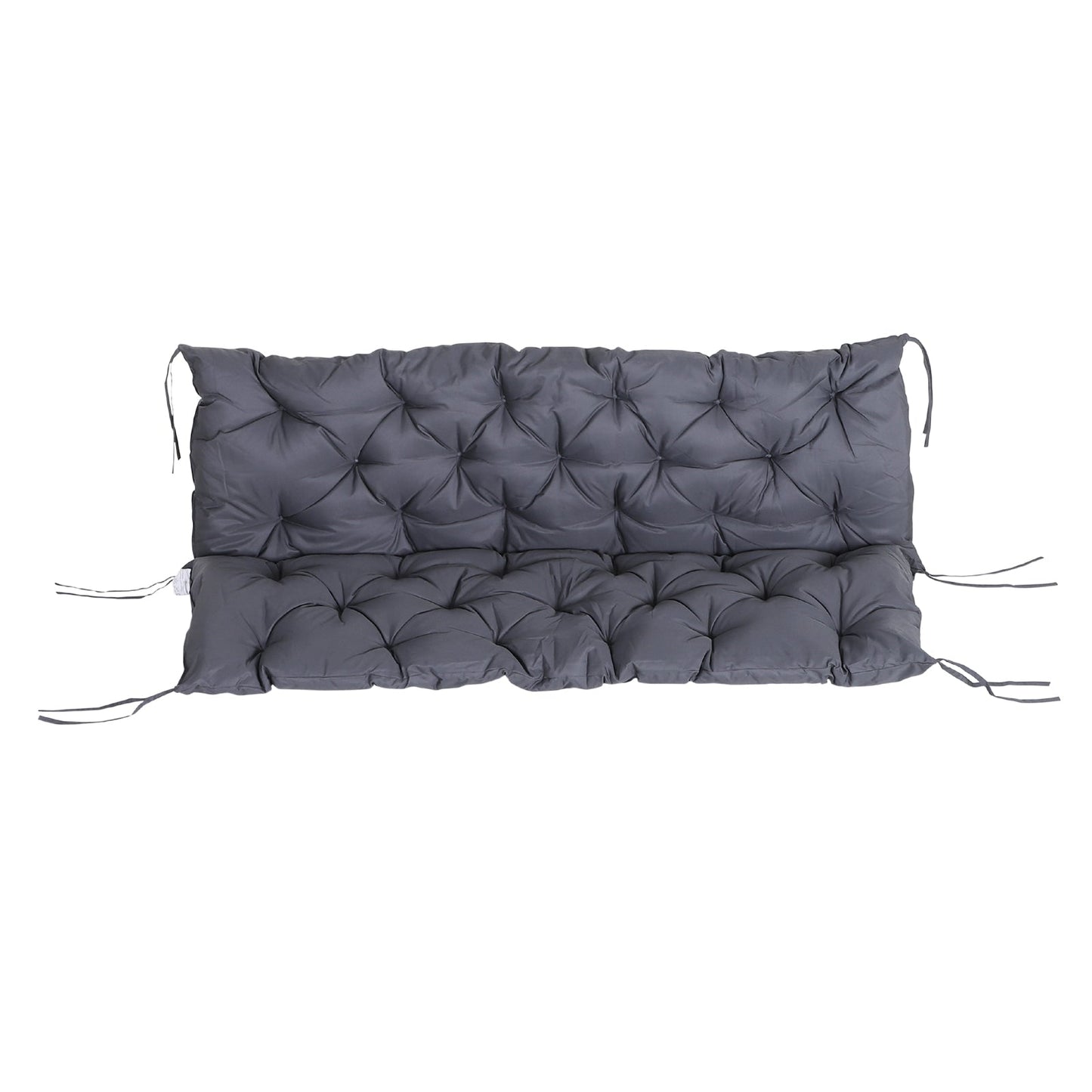 Porch Swing Cushion Garden Bench Cushion with Backrest, Non-Slip 3-Seater Thick Pad, Swing Chair Mat Replacement for Indoor and Outdoor, 59.1" x 38.6", Dark Grey