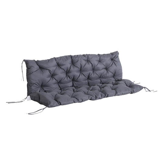 Porch Swing Cushion Garden Bench Cushion with Backrest, Non-Slip 3-Seater Thick Pad, Swing Chair Mat Replacement for Indoor and Outdoor, 59.1" x 38.6", Dark Grey