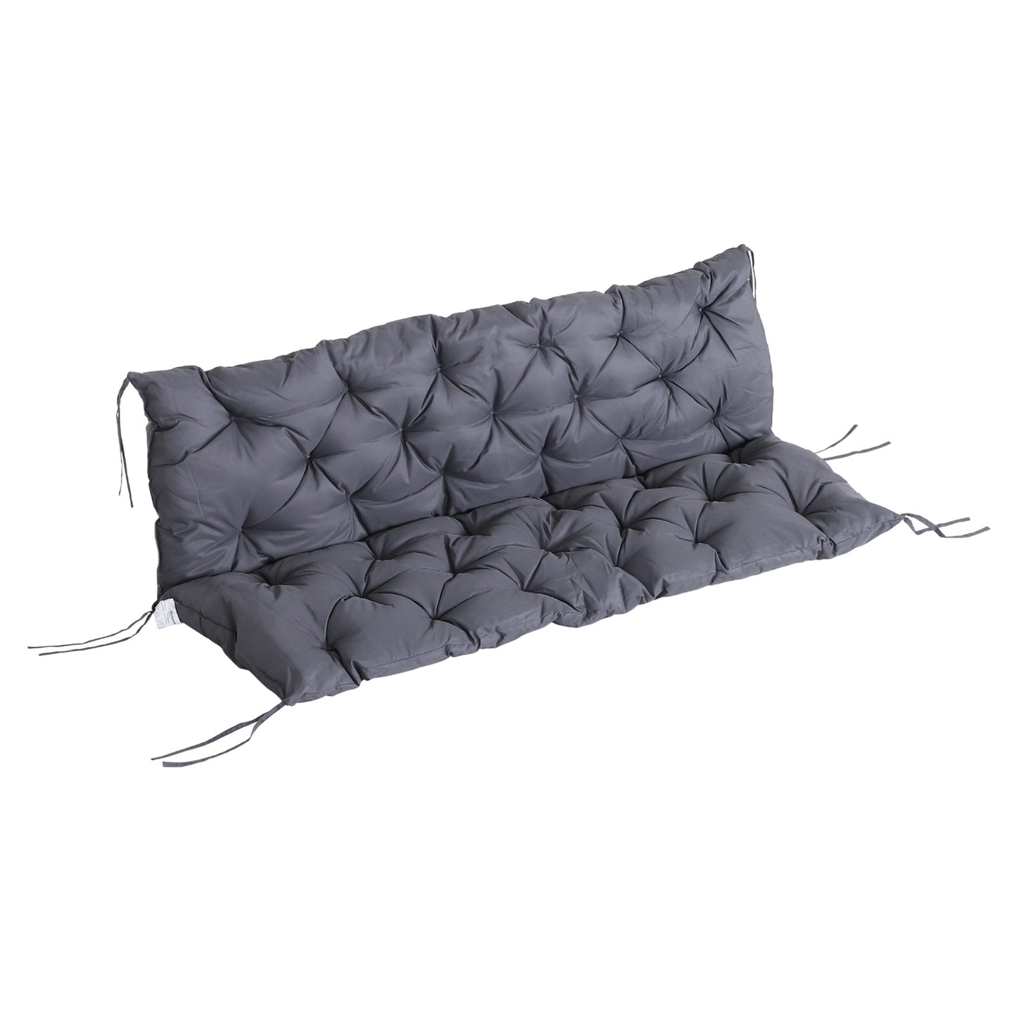 Porch Swing Cushion Garden Bench Cushion with Backrest, Non-Slip 3-Seater Thick Pad, Swing Chair Mat Replacement for Indoor and Outdoor, 59.1" x 38.6", Dark Grey