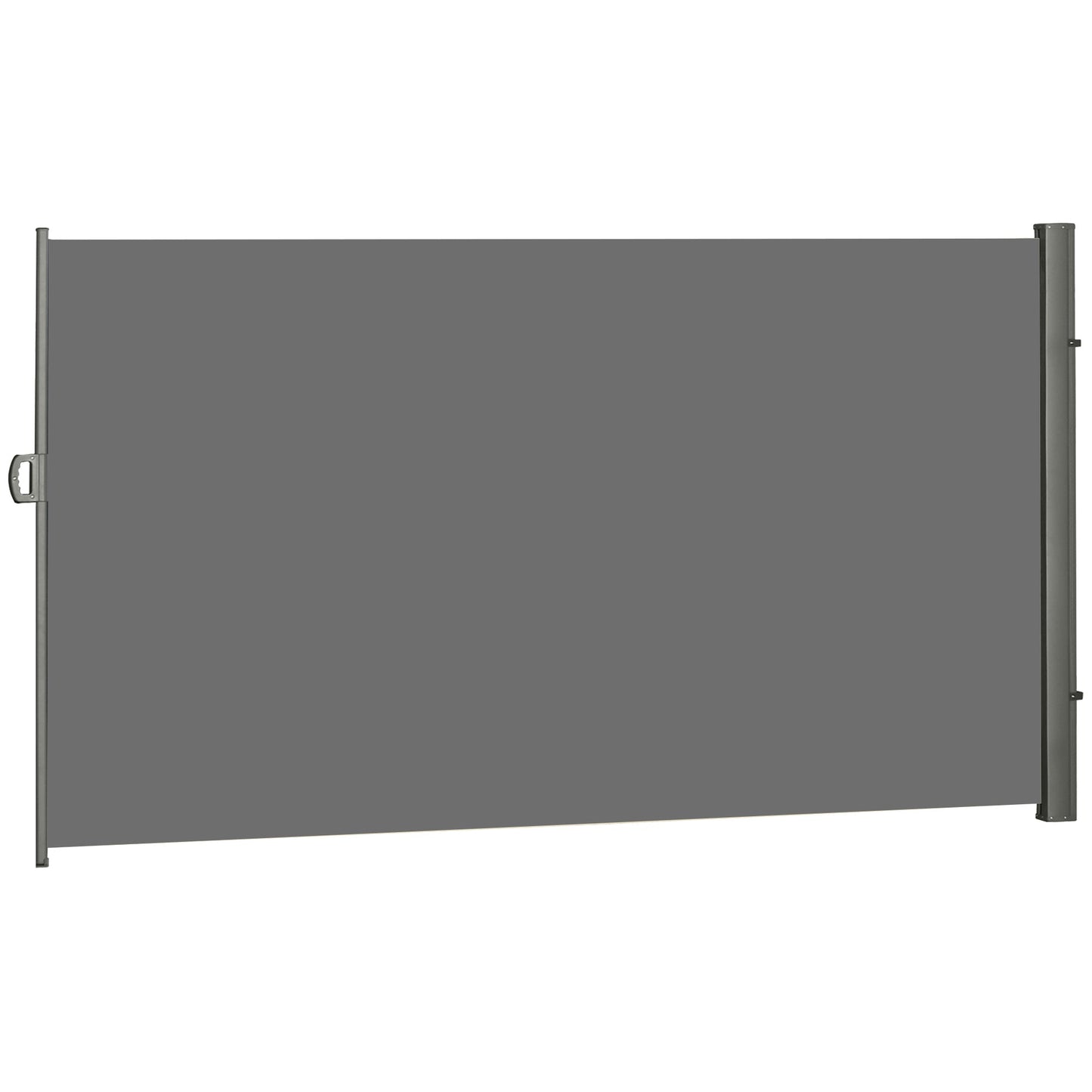 118" x 79" Retractable Side Awning Patio Outdoor Folding Privacy Screen with Resistance to UV Rays & Wind, Light Grey