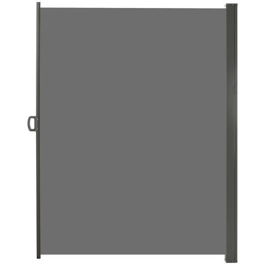 118" x 79" Retractable Side Awning Patio Outdoor Folding Privacy Screen with Resistance to UV Rays & Wind, Light Grey
