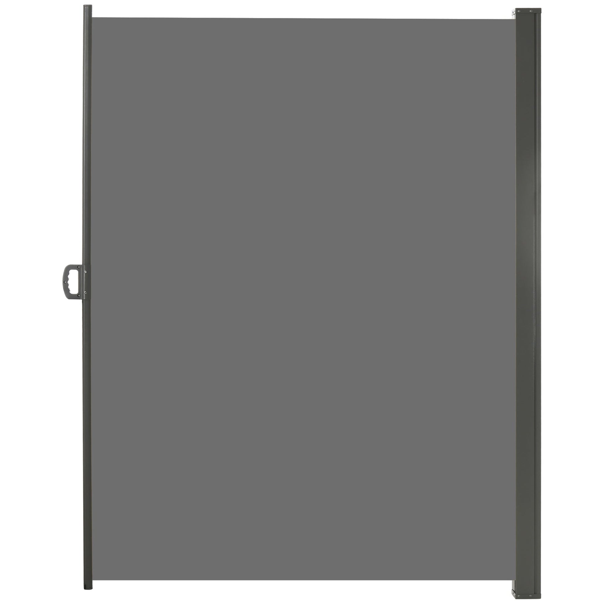 118" x 79" Retractable Side Awning Patio Outdoor Folding Privacy Screen with Resistance to UV Rays & Wind, Light Grey