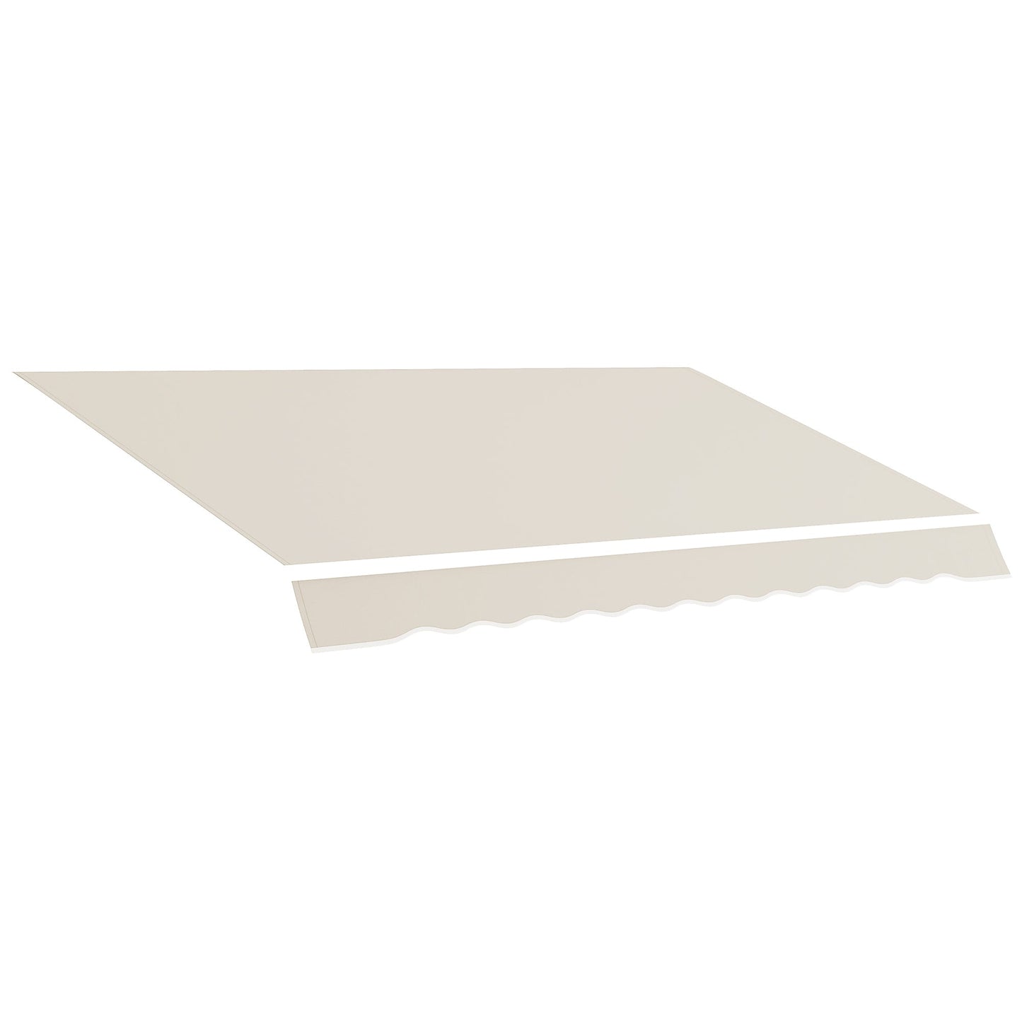 11' x 8' Retractable Awning Fabric Replacement Outdoor Sunshade Canopy Awning Cover, UV Protection, Cream White