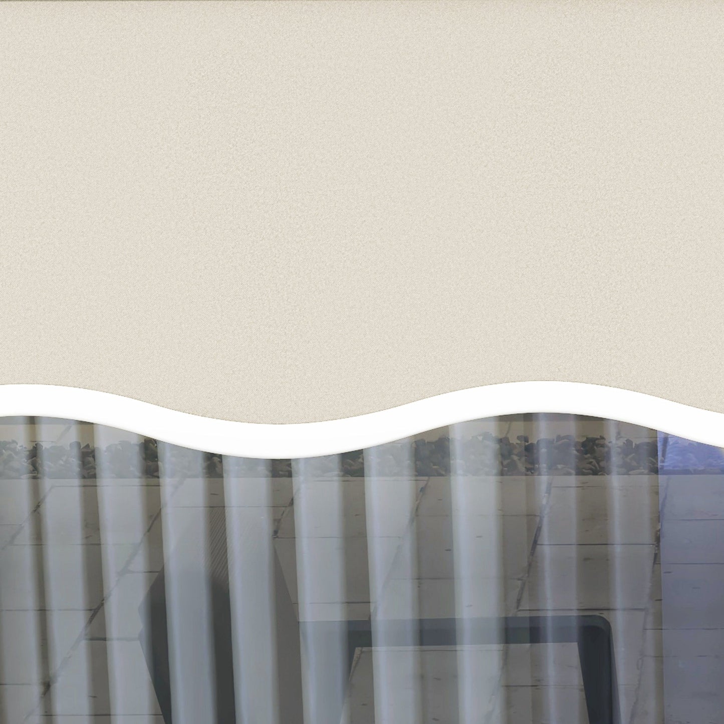 11' x 8' Retractable Awning Fabric Replacement Outdoor Sunshade Canopy Awning Cover, UV Protection, Cream White