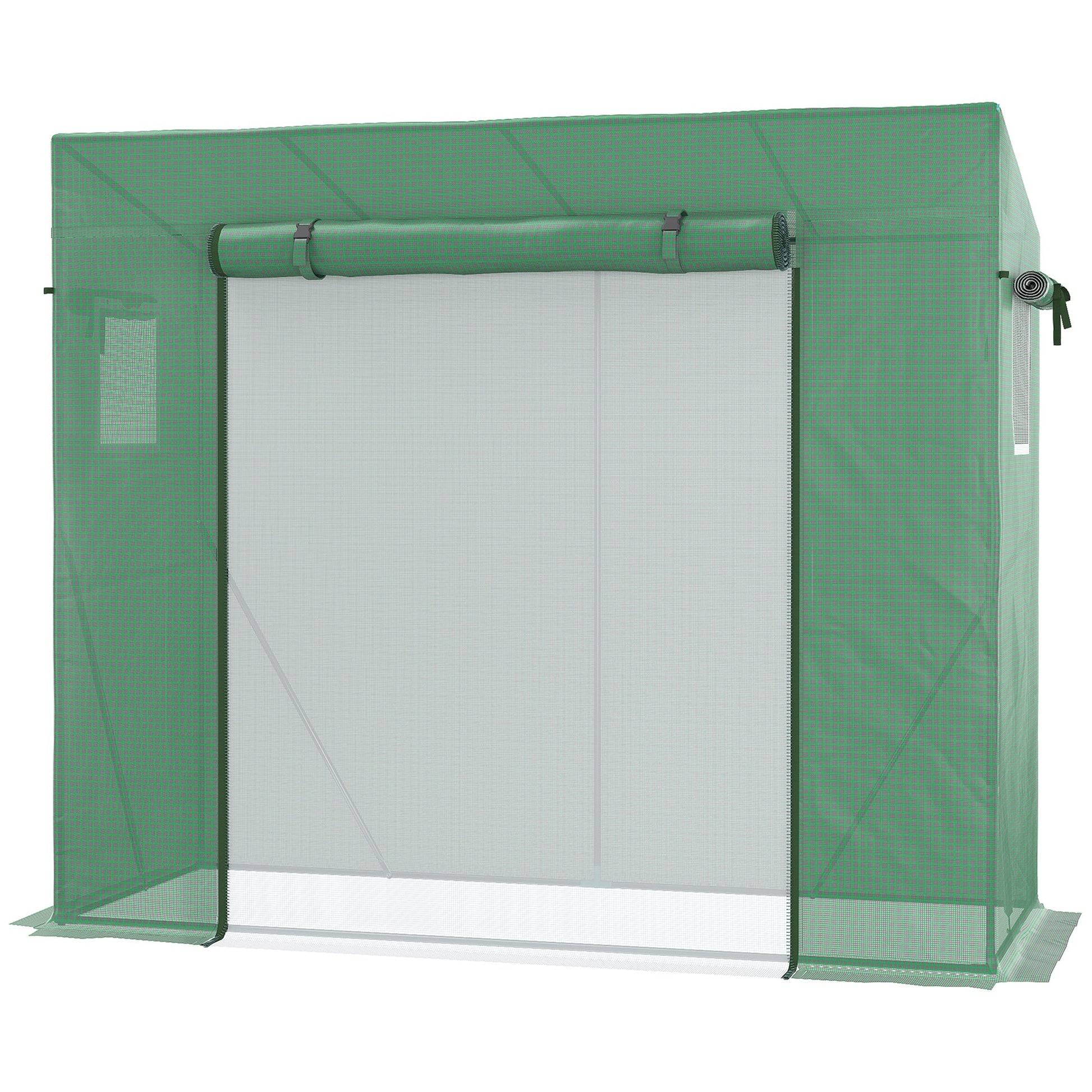 6.6' x 2.5' x 5.5' Walk-in Greenhouse Patio Hot House Plants Flowers Herbs Tomato Grow with Steel Frame Door Window Garden Balcony Patio Green