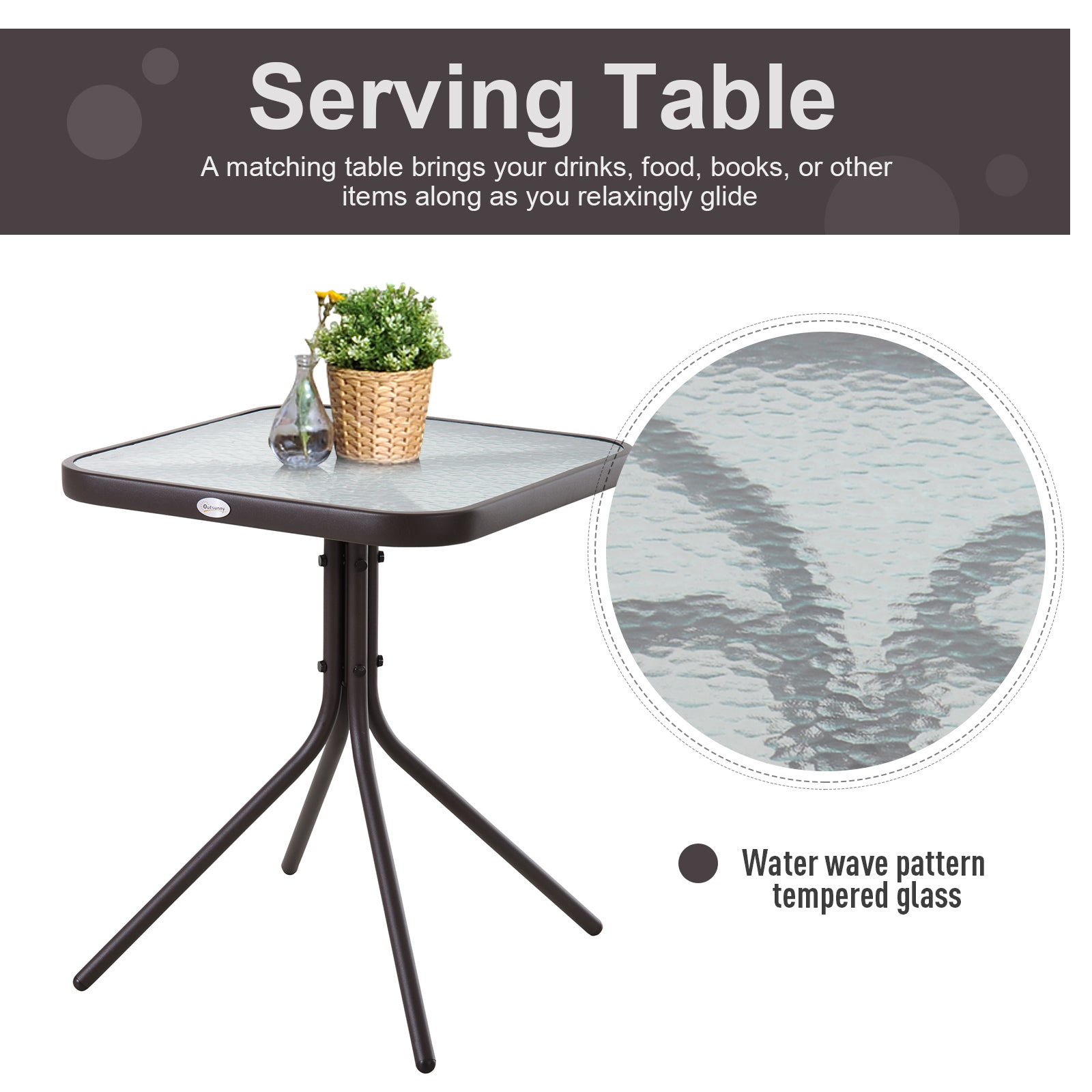 3 Piece Patio Glider Set, Outdoor Gliders with Glass Top Table, Breathable Mesh Seat, or Garden, Country Yard, Porch, Grey