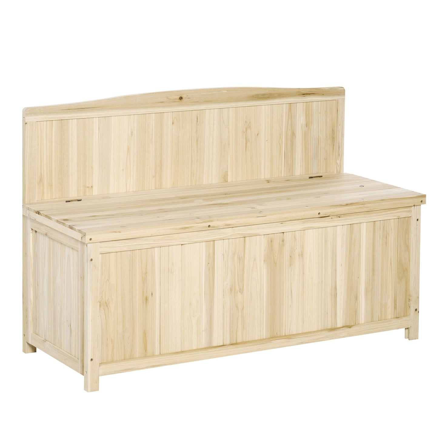 Wooden Outdoor Bench, Garden Bench with 39 Gallon Storage Box, Garden Furniture Chair for Patio, Lawn, Garden, 45.3" x 17.7" x 29.5", Natural