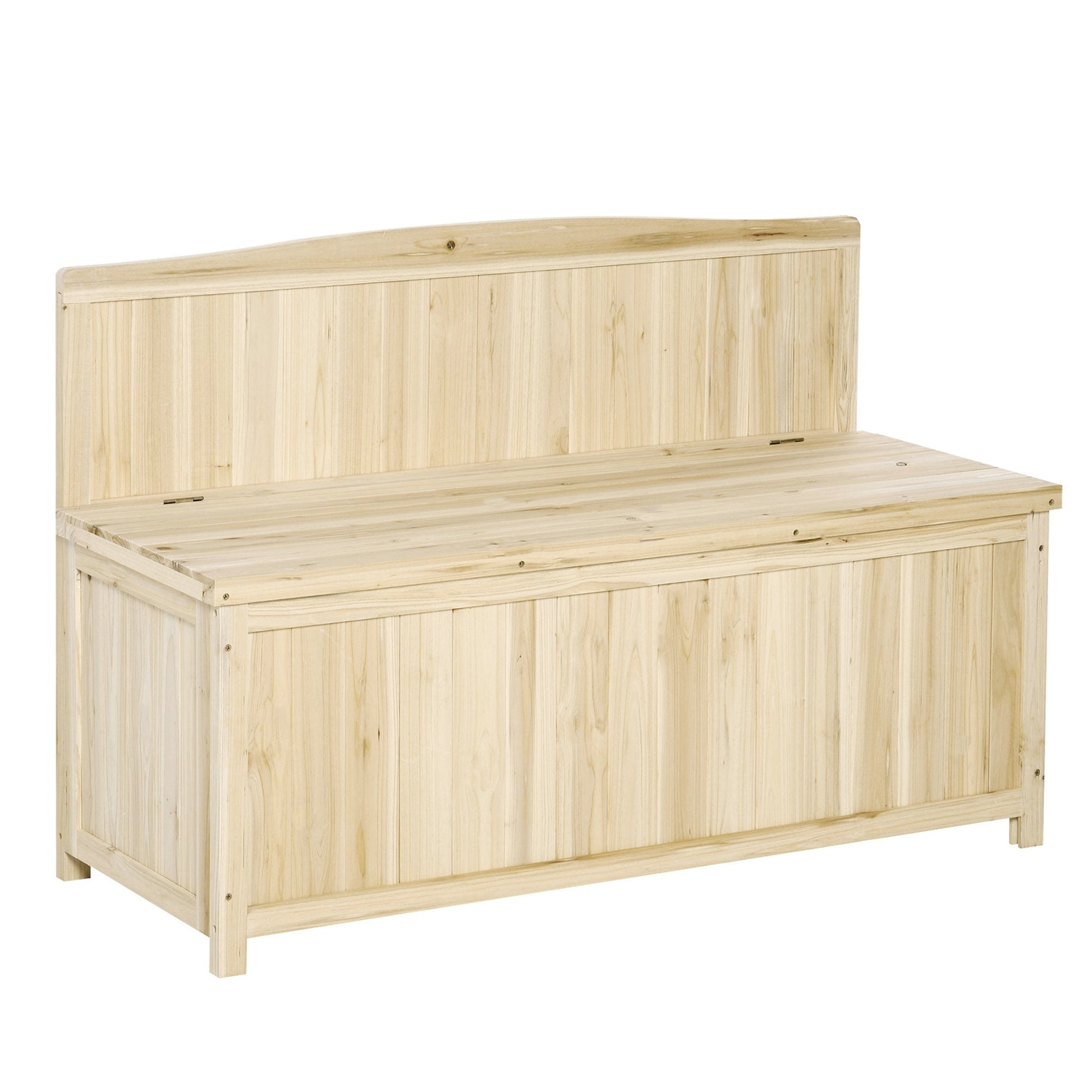 Wooden Outdoor Bench, Garden Bench with 39 Gallon Storage Box, Garden Furniture Chair for Patio, Lawn, Garden, 45.3" x 17.7" x 29.5", Natural