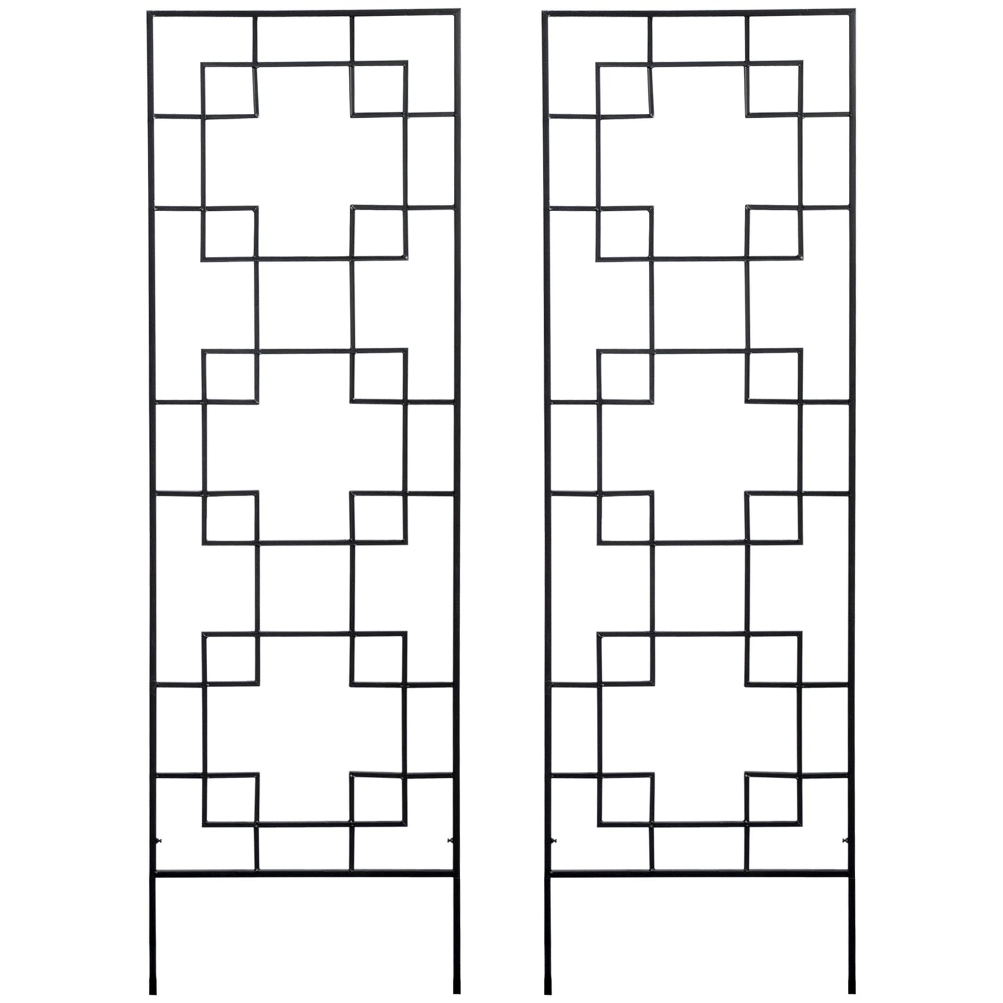 2 Pack Garden Trellis for Climbing Plants, Outdoor Metal Grid Panels for Roses, Vine Flower, Cucumber, Clematis, 72" Tall