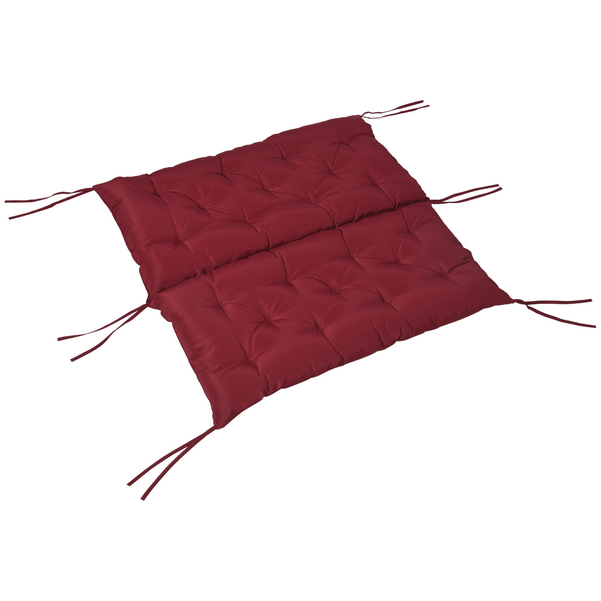 Porch Swing Cushion Garden Bench Cushion with Backrest, Non-Slip 2-Seater Thick Pad, Swing Chair Mat Replacement for Indoor and Outdoor, 39.4" x 38.6", Wine Red
