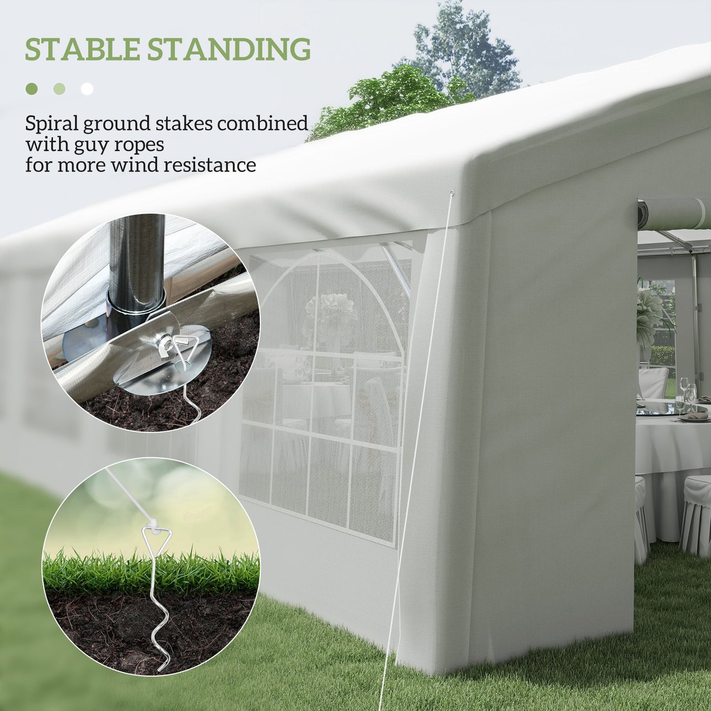 40' x 20' Large Outdoor Party Event Tent Patio Gazebo Canopy with Removable Sidewall, White