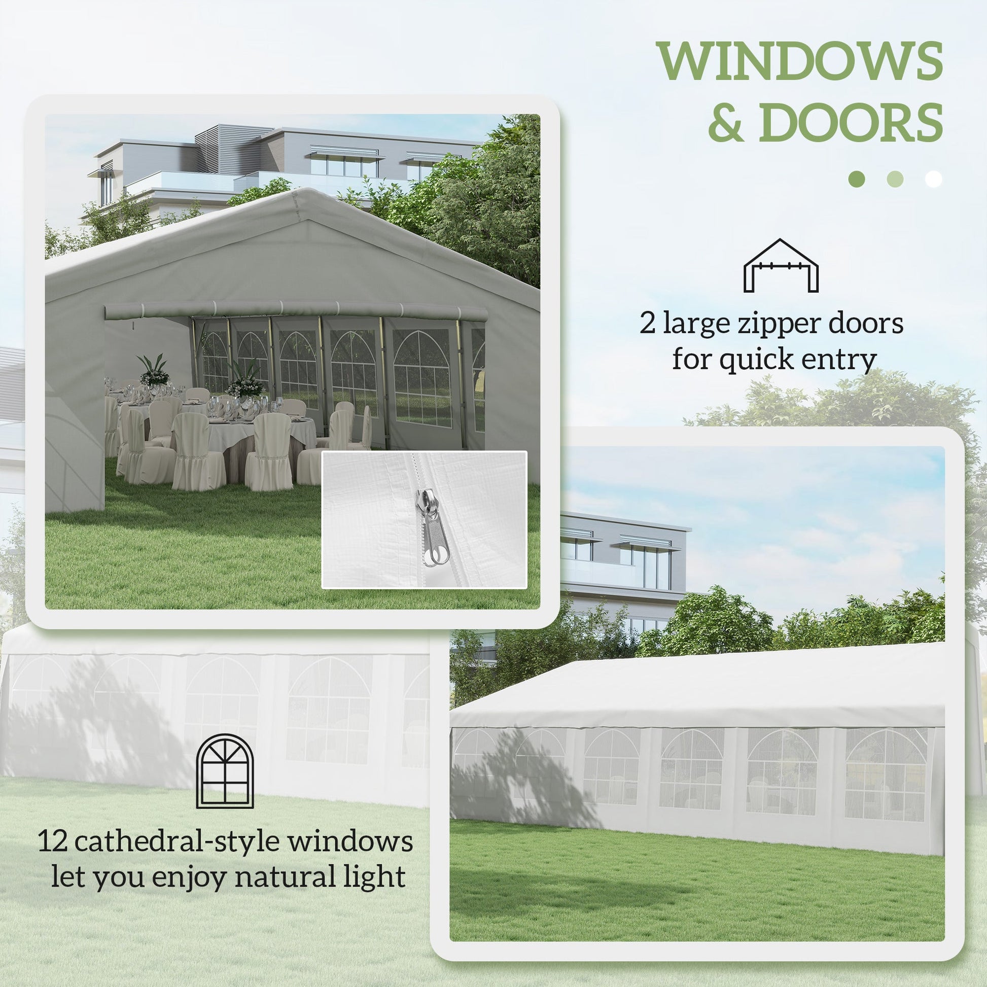 40' x 20' Large Outdoor Party Event Tent Patio Gazebo Canopy with Removable Sidewall, White