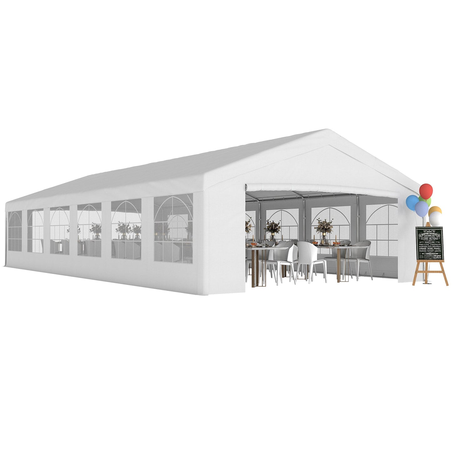 40'x20' Heavy Duty Large Party Tent & Carport with Removable Sidewalls, Windows, Portable Garage Canopy Tent, Sun Shade Shelter for Parties Wedding Outdoor Events, White