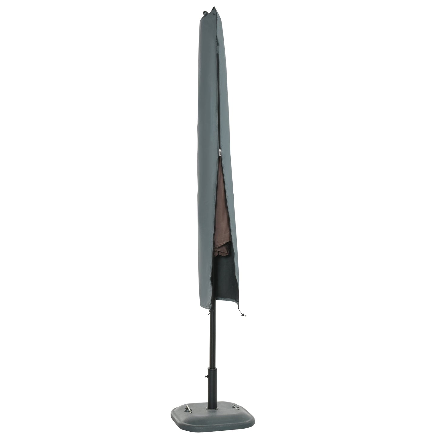 Parasol Cover, Cantilever Umbrella Protector with Zipper for Outdoor, Garden, Patio, Grey