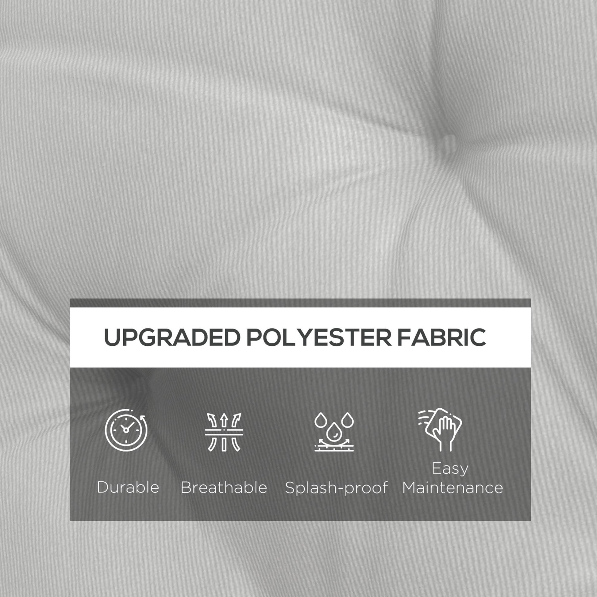 Porch Swing Cushion Garden Bench Cushion with Backrest, Non-Slip 3-Seater Thick Pad, Swing Chair Mat Replacement for Indoor and Outdoor, 59.1" x 38.6", Light Grey