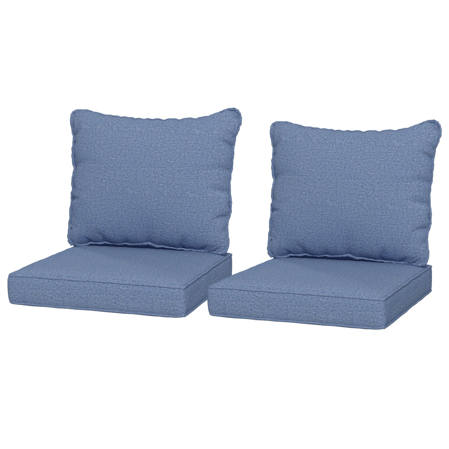 4-Piece Patio Chair Cushions Pillows with Backrest, Seat Replacement Patio Cushions Set for Indoor Outdoor Garden Furniture, Blue