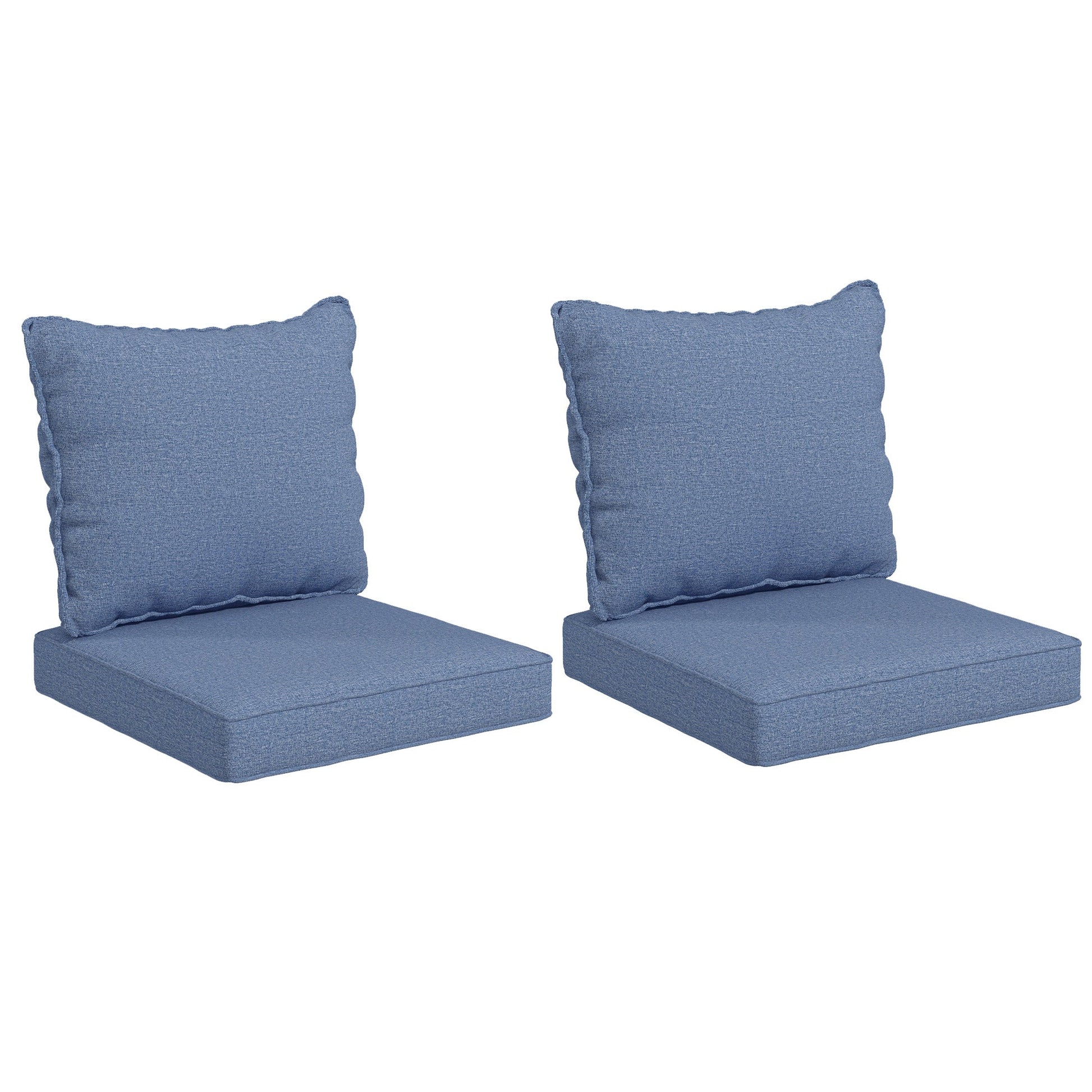 4-Piece Patio Chair Cushions Pillows with Backrest, Seat Replacement Patio Cushions Set for Indoor Outdoor Garden Furniture, Blue