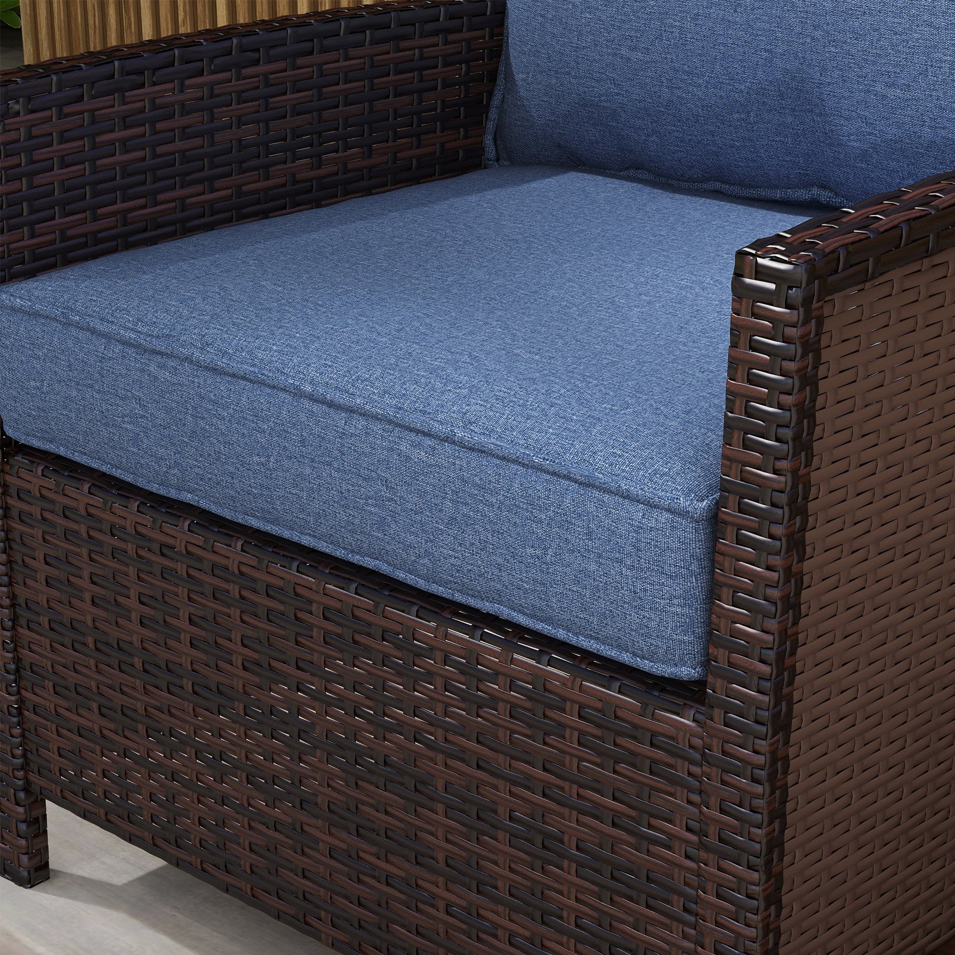 4-Piece Patio Chair Cushions Pillows with Backrest, Seat Replacement Patio Cushions Set for Indoor Outdoor Garden Furniture, Blue