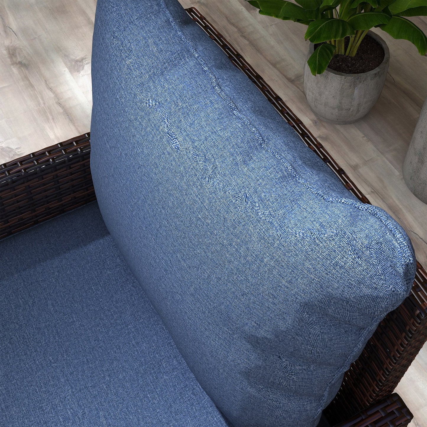 4-Piece Patio Chair Cushions Pillows with Backrest, Seat Replacement Patio Cushions Set for Indoor Outdoor Garden Furniture, Blue