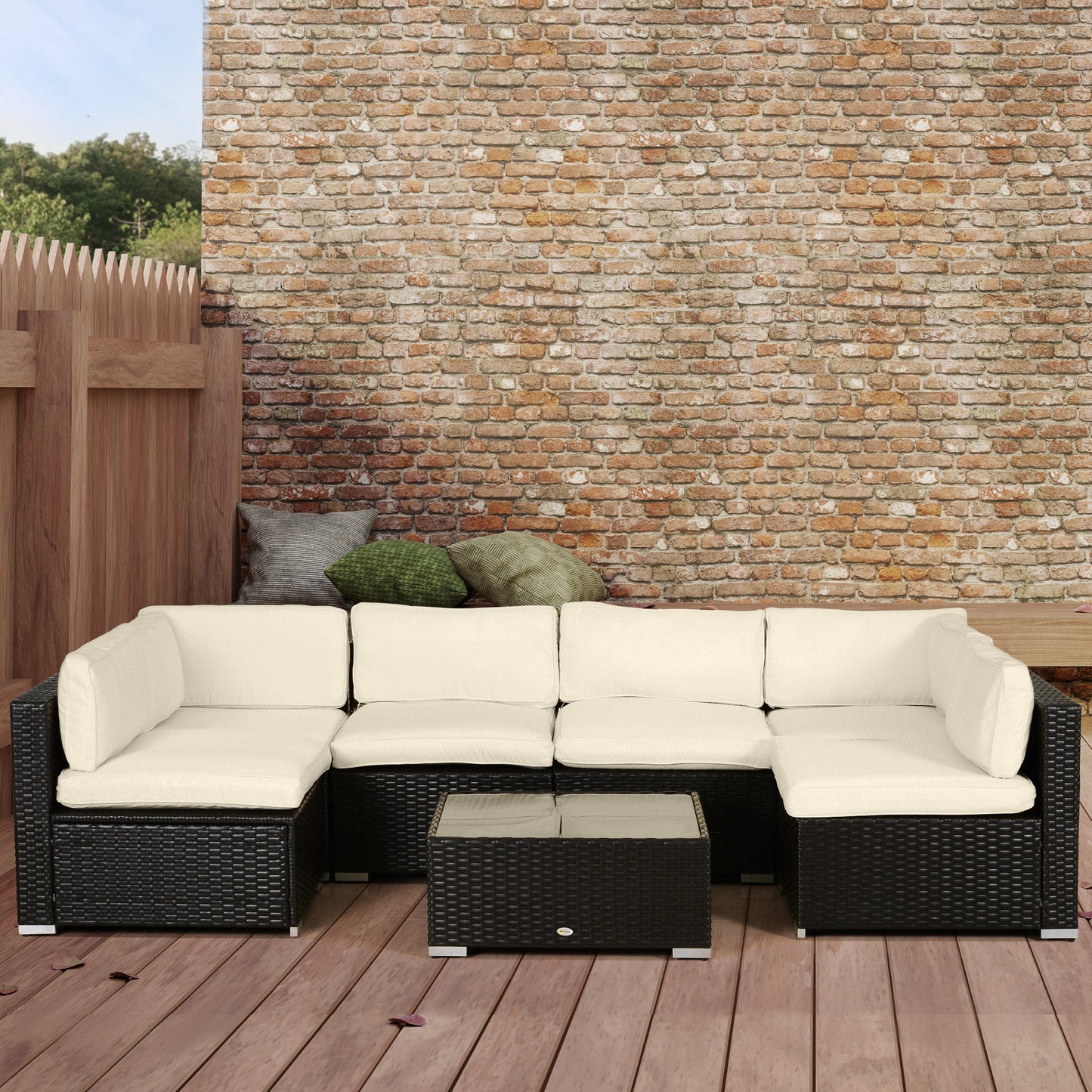 14Pcs Outdoor Cushion Covers, Patio Cushion Covers Replacement for Rattan Sofa Set - No Cushion Included, Cream White