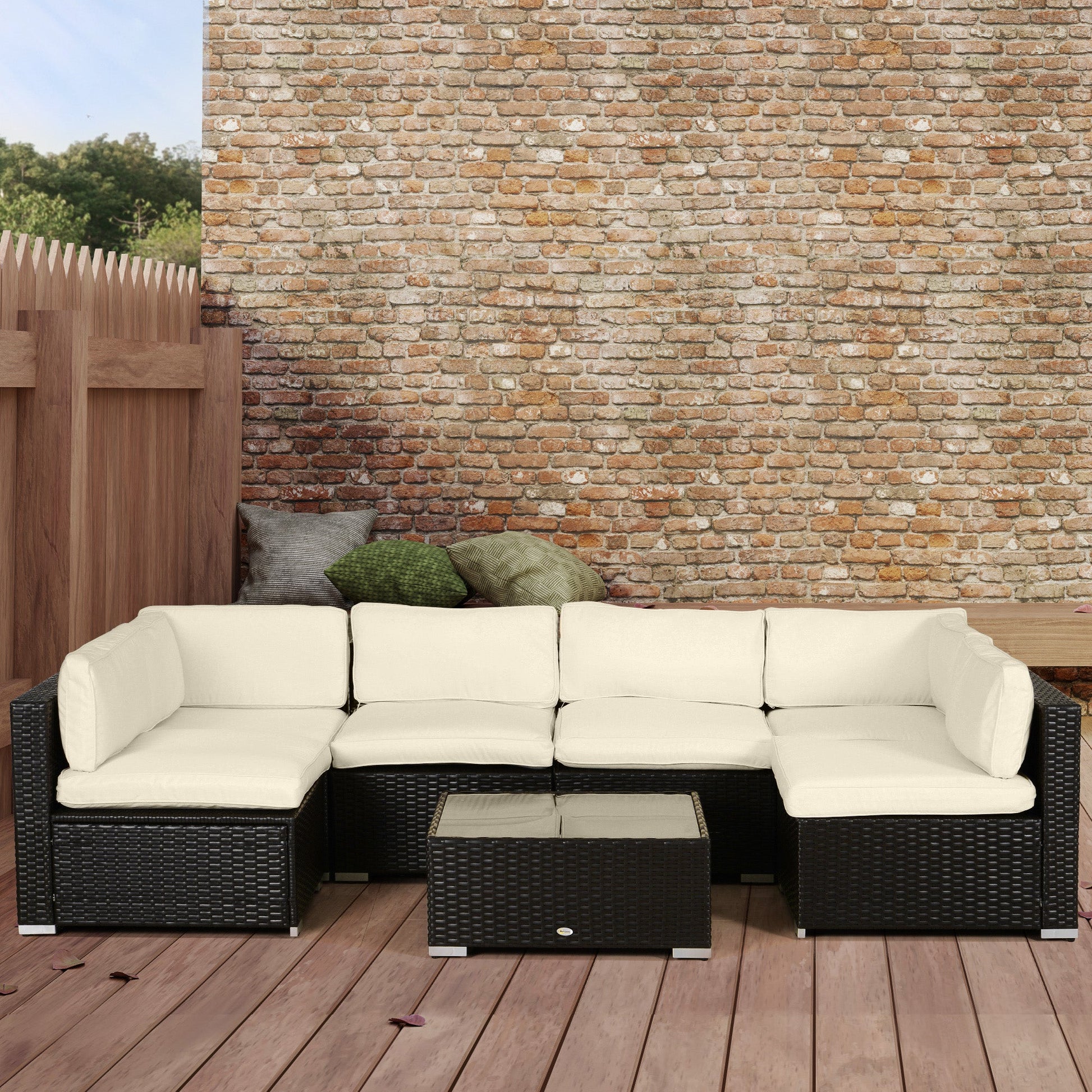 14Pcs Outdoor Cushion Covers, Patio Cushion Covers Replacement for Rattan Sofa Set - No Cushion Included, Cream White
