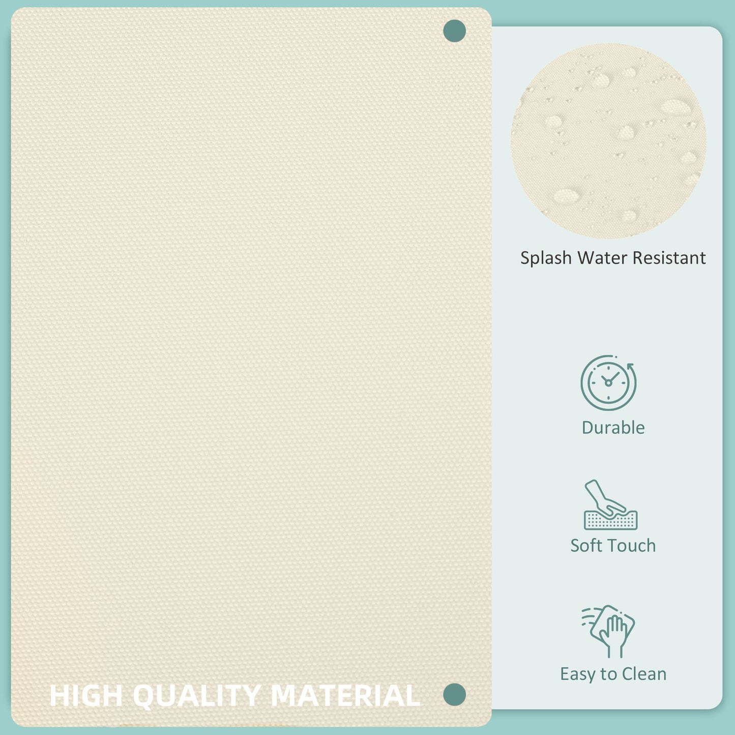14Pcs Outdoor Cushion Covers, Patio Cushion Covers Replacement for Rattan Sofa Set - No Cushion Included, Cream White
