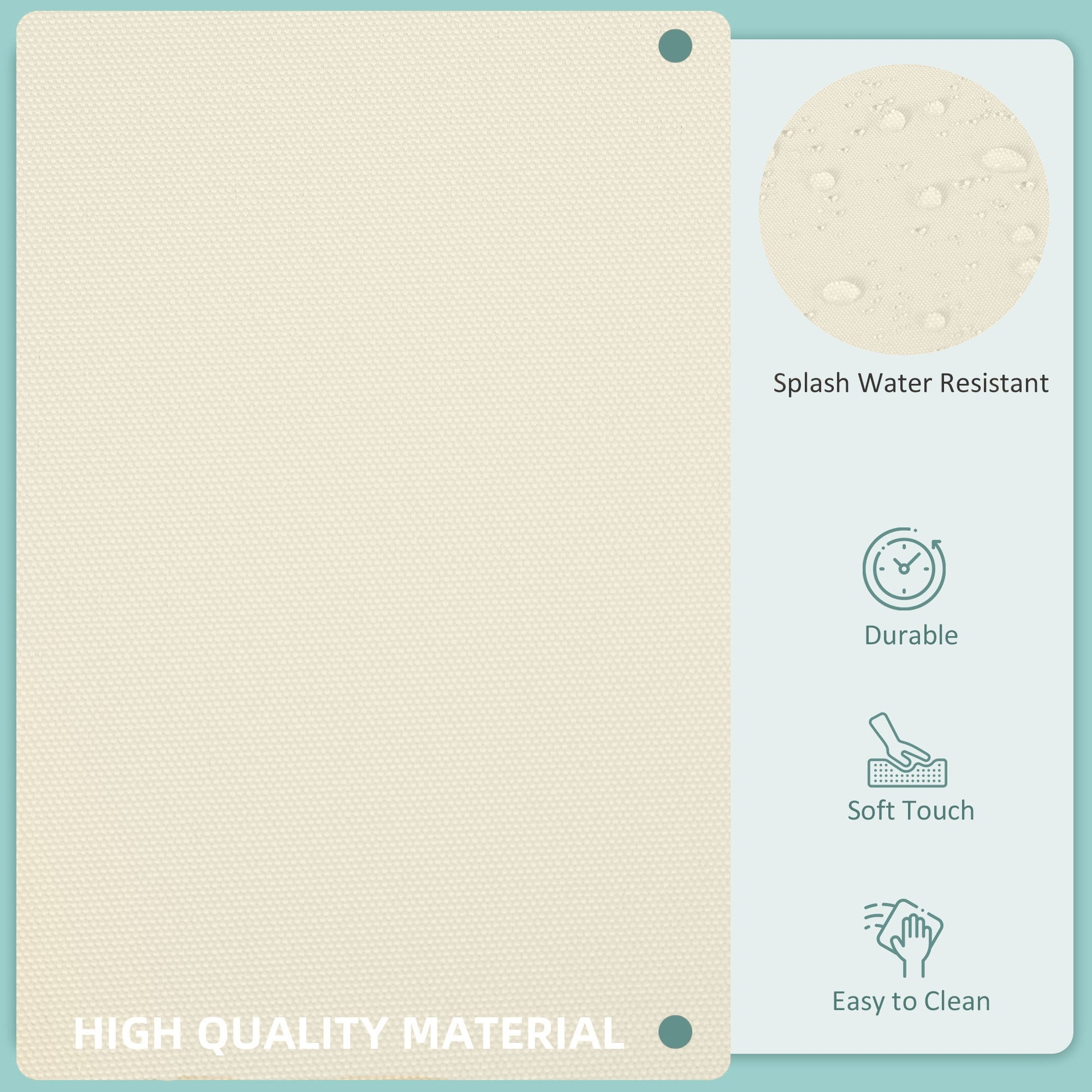 14Pcs Outdoor Cushion Covers, Patio Cushion Covers Replacement for Rattan Sofa Set - No Cushion Included, Cream White