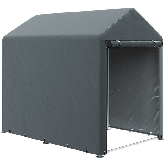 4 x 6ft Portable Shed, Outdoor Storage Shed Tent with Galvanised Steel Frame and Roll-up Door for Motorcycle, Bike, Garden Tools