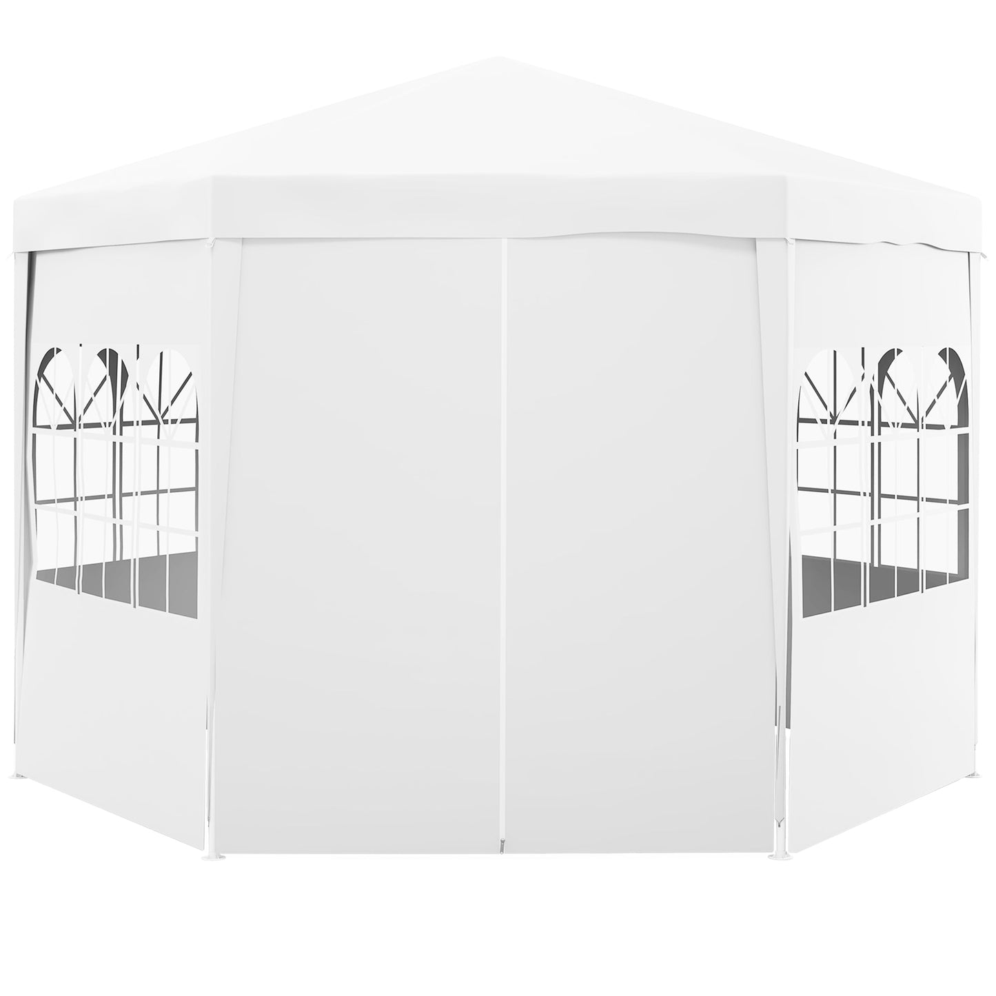 13 ft. Gazebo Canopy Party Tent with 6 Removable Side Walls with Windows and Doors for Outdoor Events, White