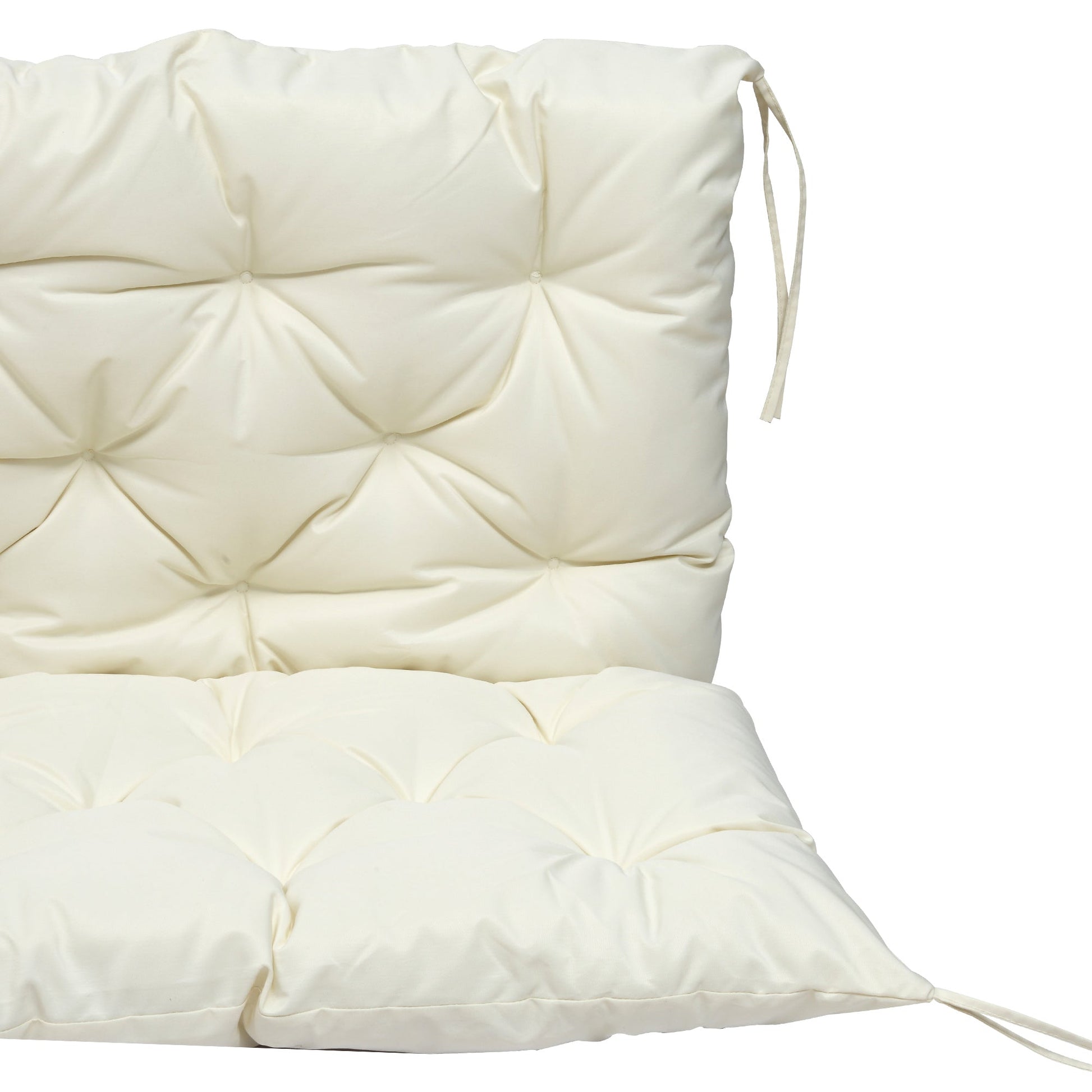 2 Seater Garden Bench Cushions, Thick Outdoor Non-Slip 2 Seater Soft Pad With Backrest for Garden Patio, 52" x 43" x 4", Beige