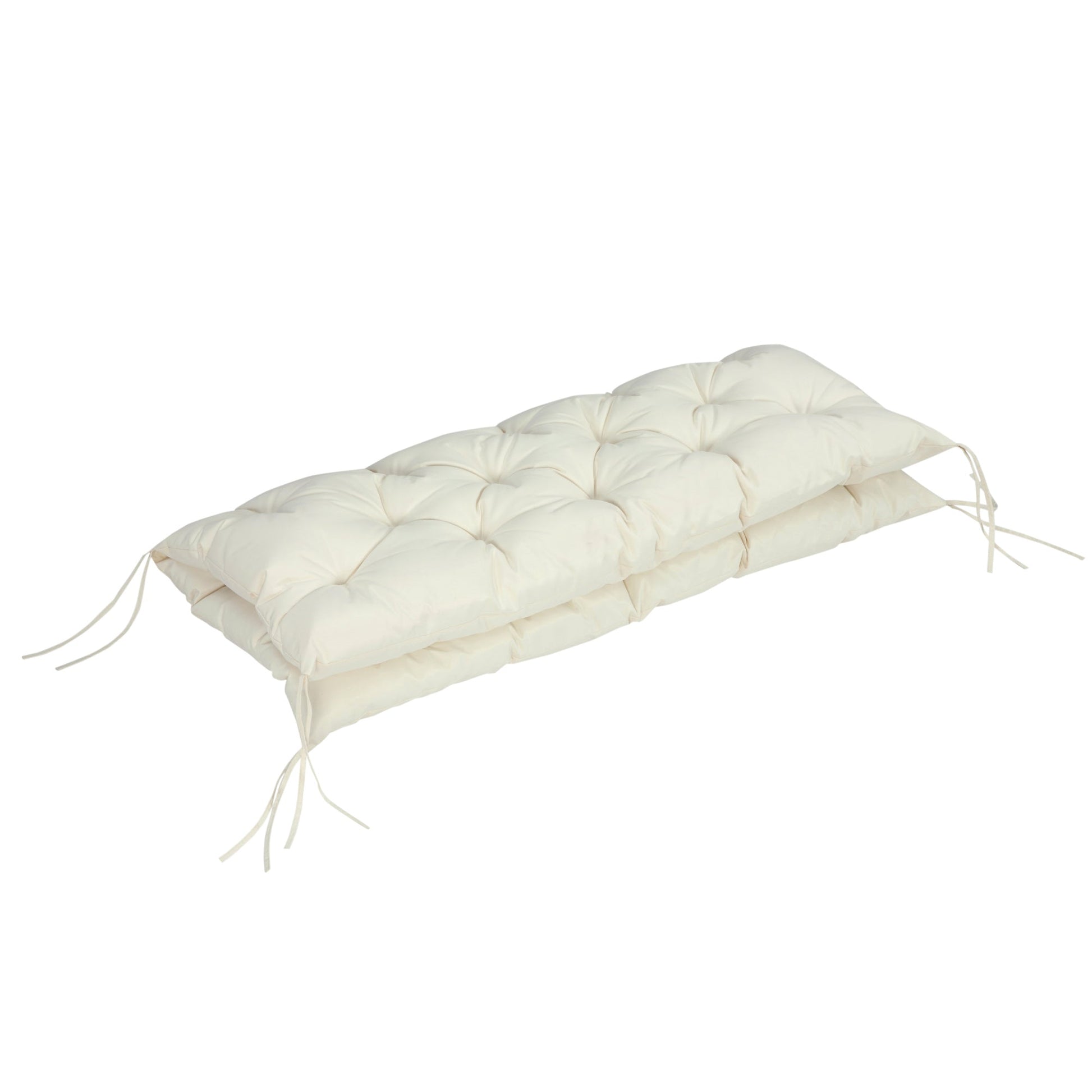 2 Seater Garden Bench Cushions, Thick Outdoor Non-Slip 2 Seater Soft Pad With Backrest for Garden Patio, 52" x 43" x 4", Beige