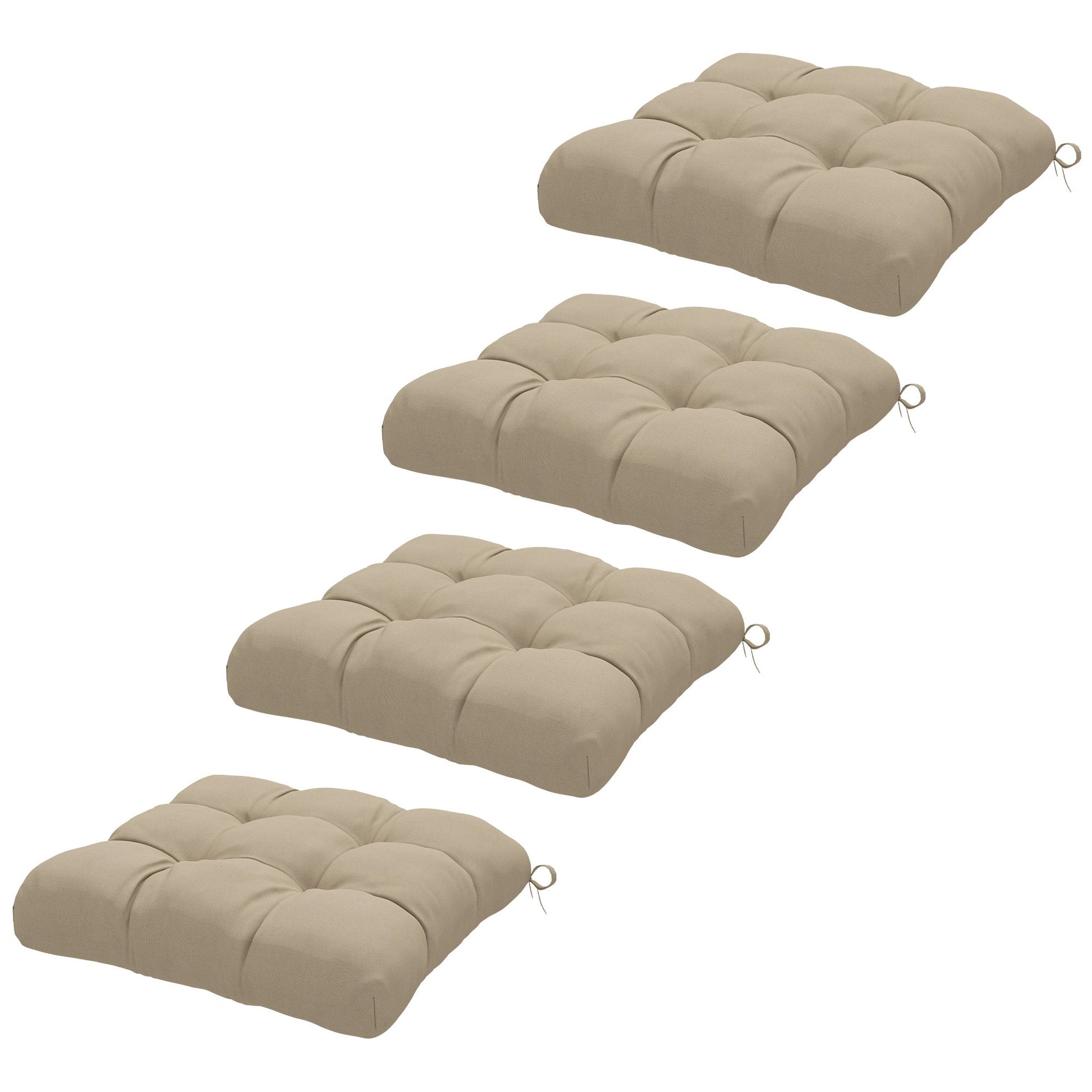 4-Piece Patio Chair Cushions Pillows, 19" x 19" x 4" Patio Cushions Set with Ties for Indoor Outdoor Garden Furniture