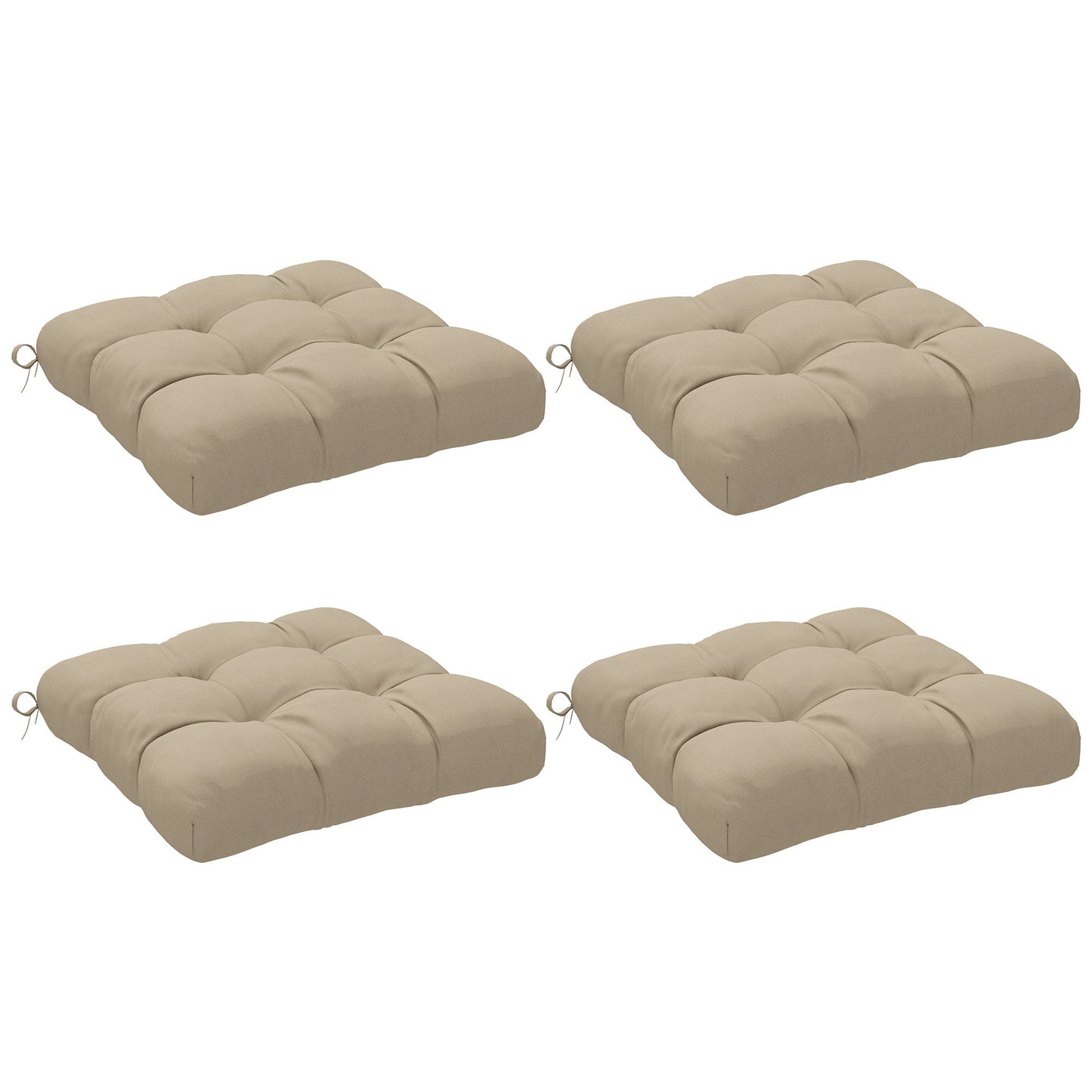 4-Piece Patio Chair Cushions Pillows, 19" x 19" x 4" Patio Cushions Set with Ties for Indoor Outdoor Garden Furniture
