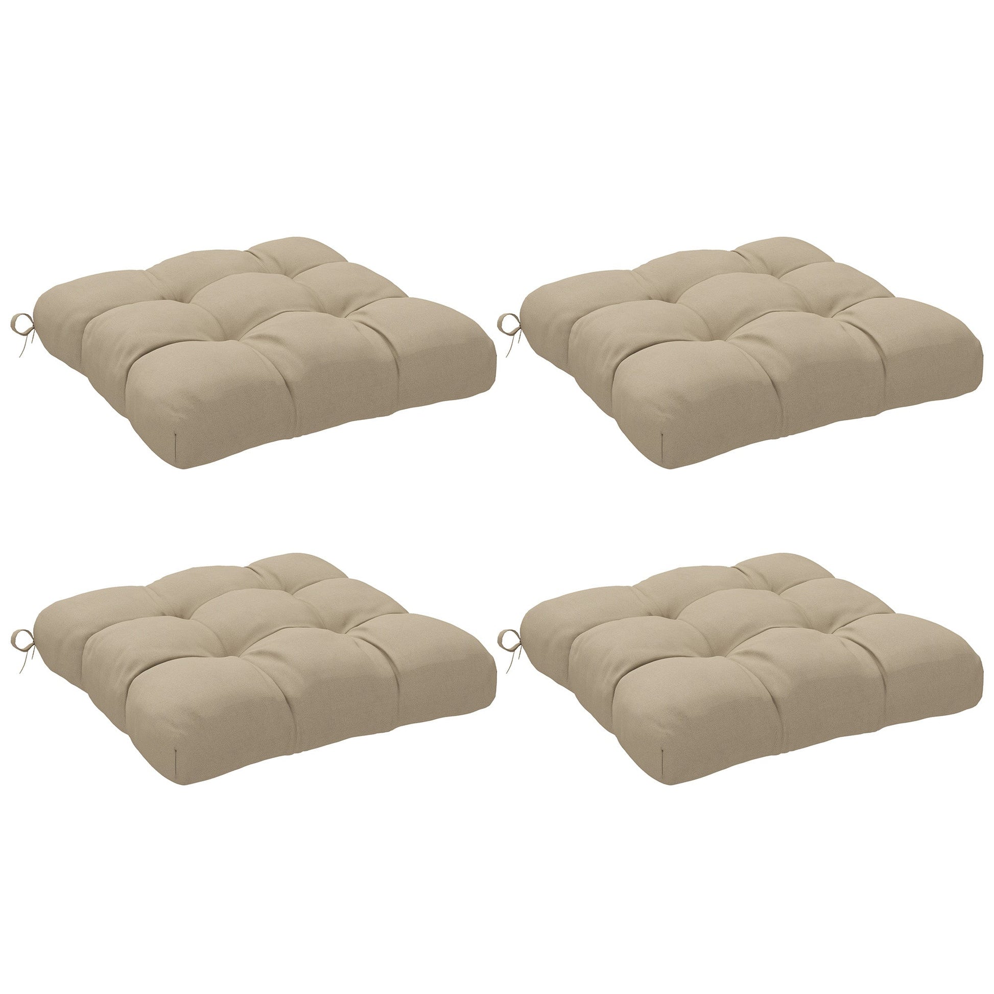 4-Piece Patio Chair Cushions Pillows, 19" x 19" x 4" Patio Cushions Set with Ties for Indoor Outdoor Garden Furniture