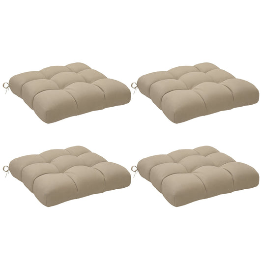 4-Piece Patio Chair Cushions Pillows, 19" x 19" x 4" Patio Cushions Set with Ties for Indoor Outdoor Garden Furniture