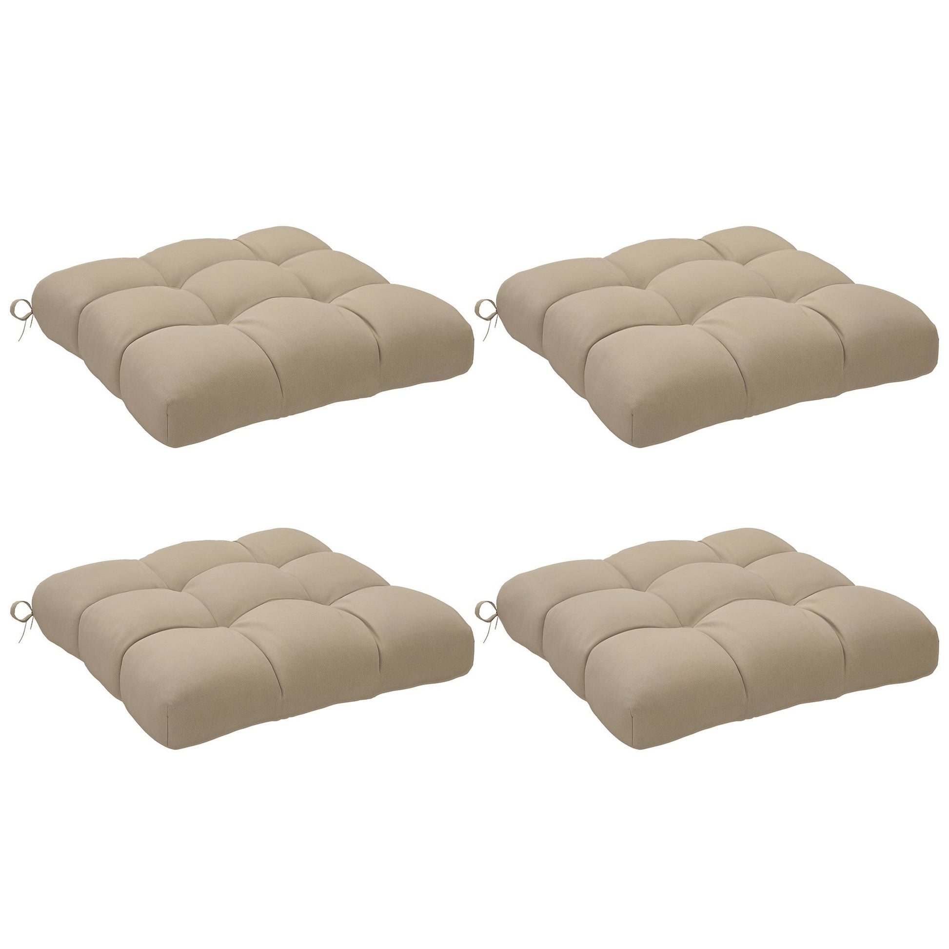 4-Piece Patio Chair Cushions Pillows, 19" x 19" x 4" Patio Cushions Set with Ties for Indoor Outdoor Garden Furniture