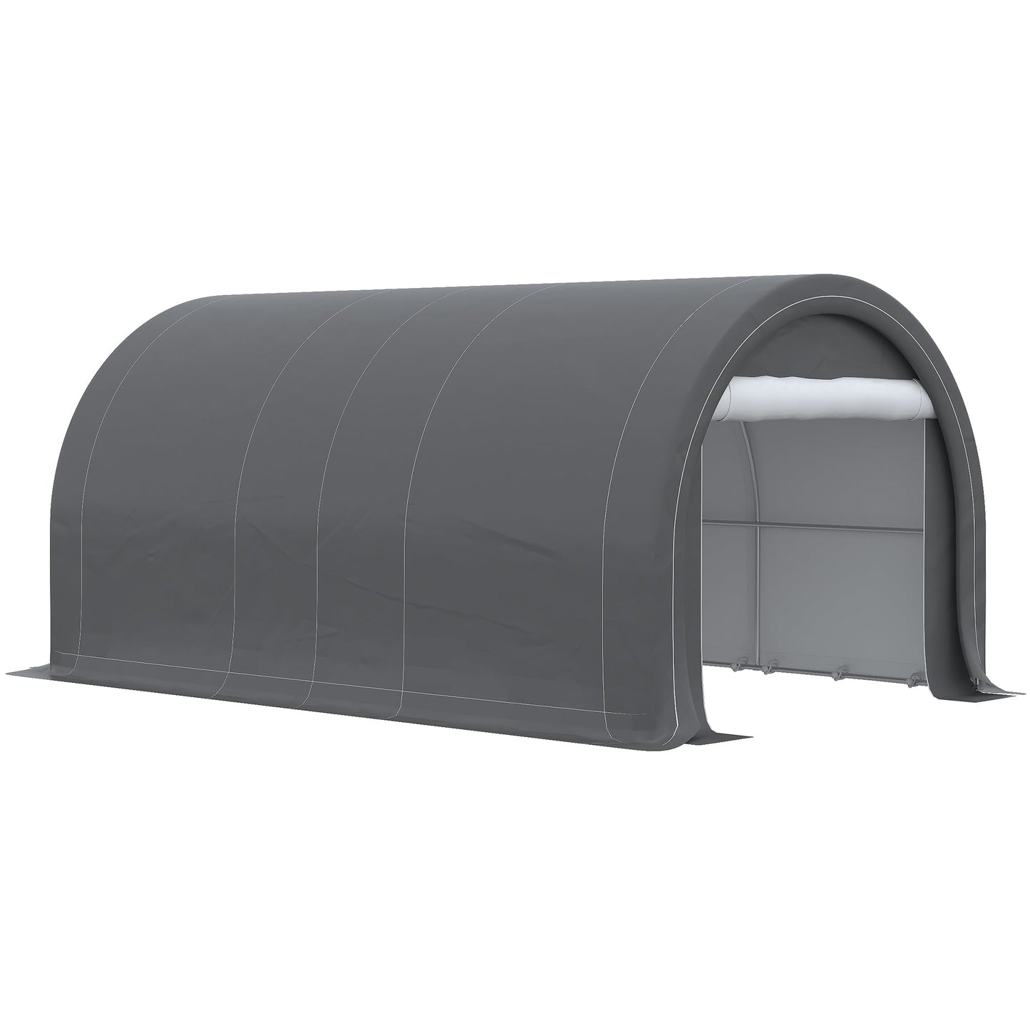 10' x 16' Carport, Heavy Duty Portable Garage / Storage Tent with Large Zippered Door, Anti-UV PE Canopy Cover for Car, Boat, Motorcycle, Bike, Garden Tools, Grey