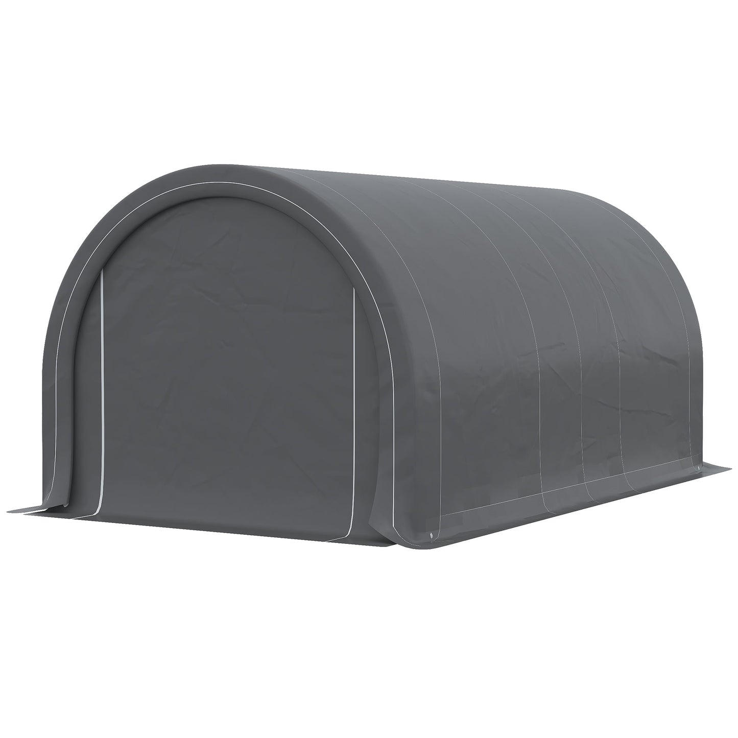 10' x 16' Carport, Heavy Duty Portable Garage / Storage Tent with Large Zippered Door, Anti-UV PE Canopy Cover for Car, Boat, Motorcycle, Bike, Garden Tools, Grey