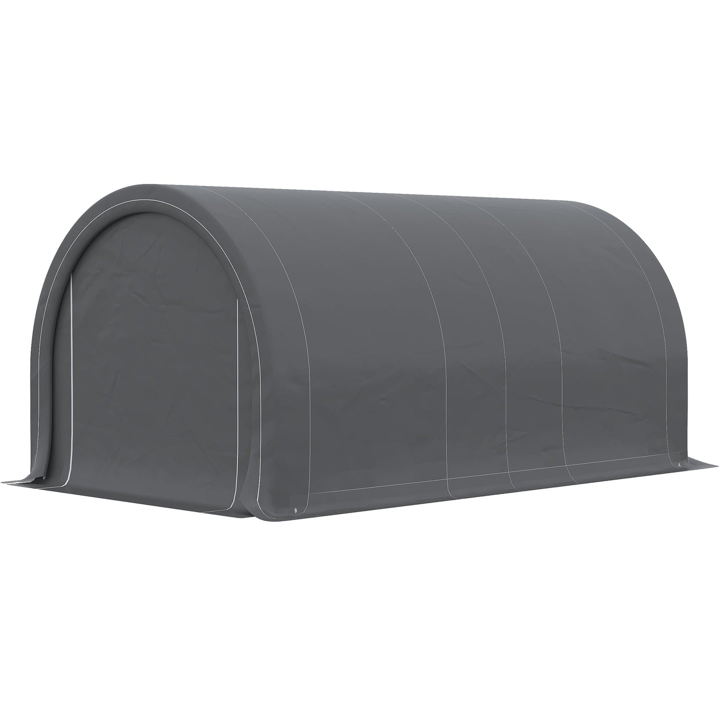 10' x 16' Carport, Heavy Duty Portable Garage / Storage Tent with Large Zippered Door, Anti-UV PE Canopy Cover for Car, Boat, Motorcycle, Bike, Garden Tools, Grey