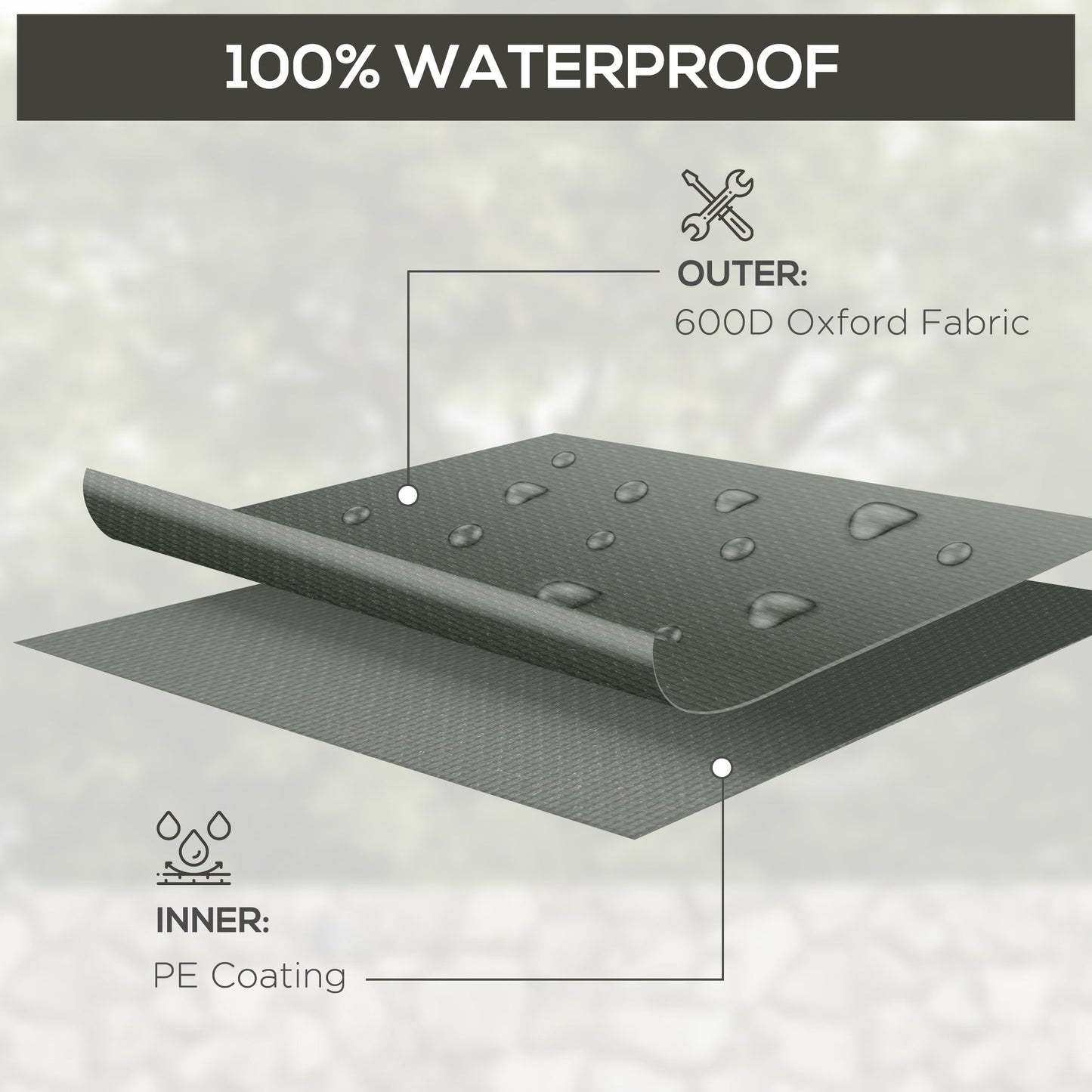 Patio Furniture Covers, Waterproof, Windproof and Anti-UV 300D Oxford Fabric Large Outdoor Furniture Cover for Outdoor Sectional Sofa Set, 97" x 65" x 26", Dark Grey
