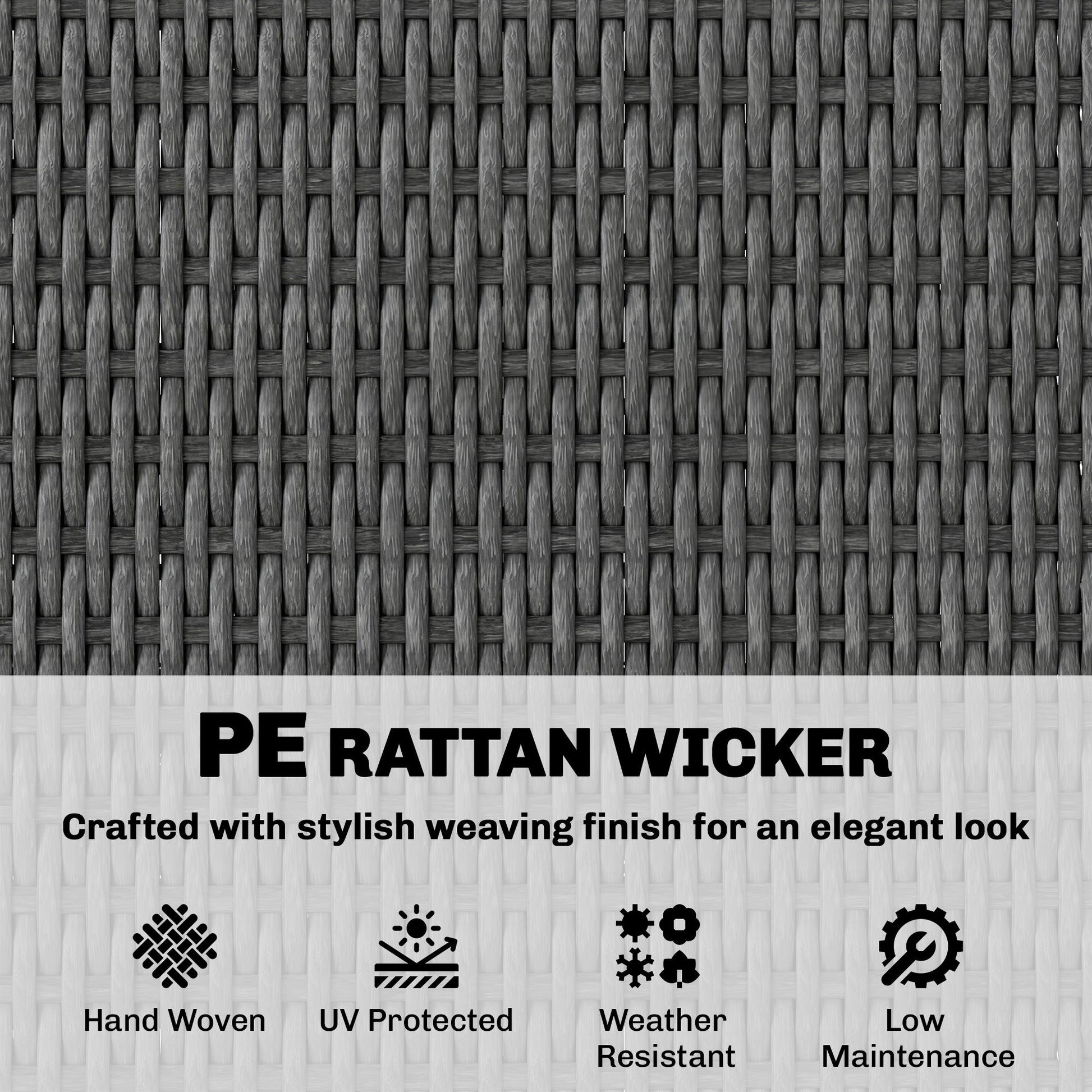 Wicker Outdoor Storage Cabinet, Double Door Patio Storage Cabinet with 2 Drawers and 2-Tier Shelves, PE Rattan Towel Rack Outdoor for Pool Garden Yard, Dark Grey