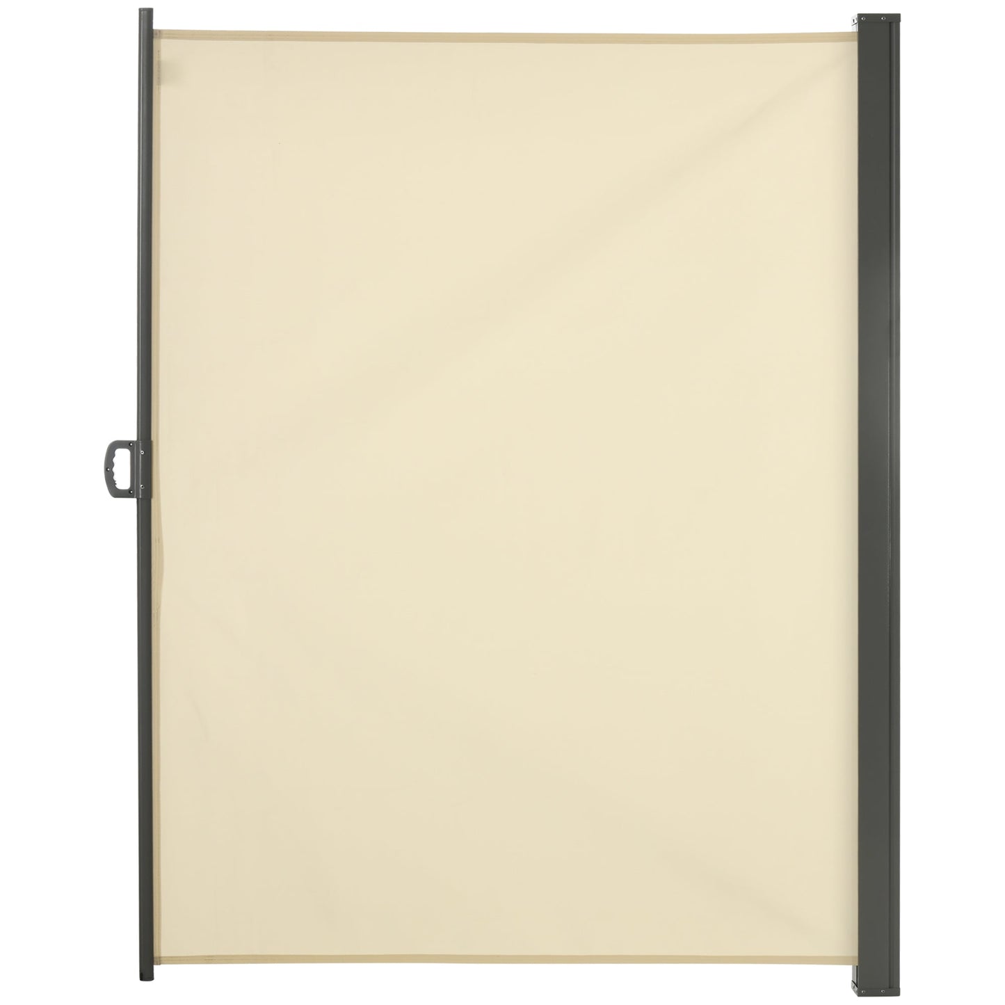 118" x 79" Retractable Side Awning Patio Outdoor Folding Privacy Screen with Resistance to UV Rays & Wind, Cream White