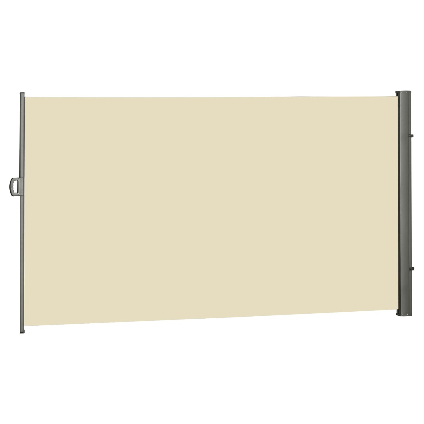 118" x 79" Retractable Side Awning Patio Outdoor Folding Privacy Screen with Resistance to UV Rays & Wind, Cream White