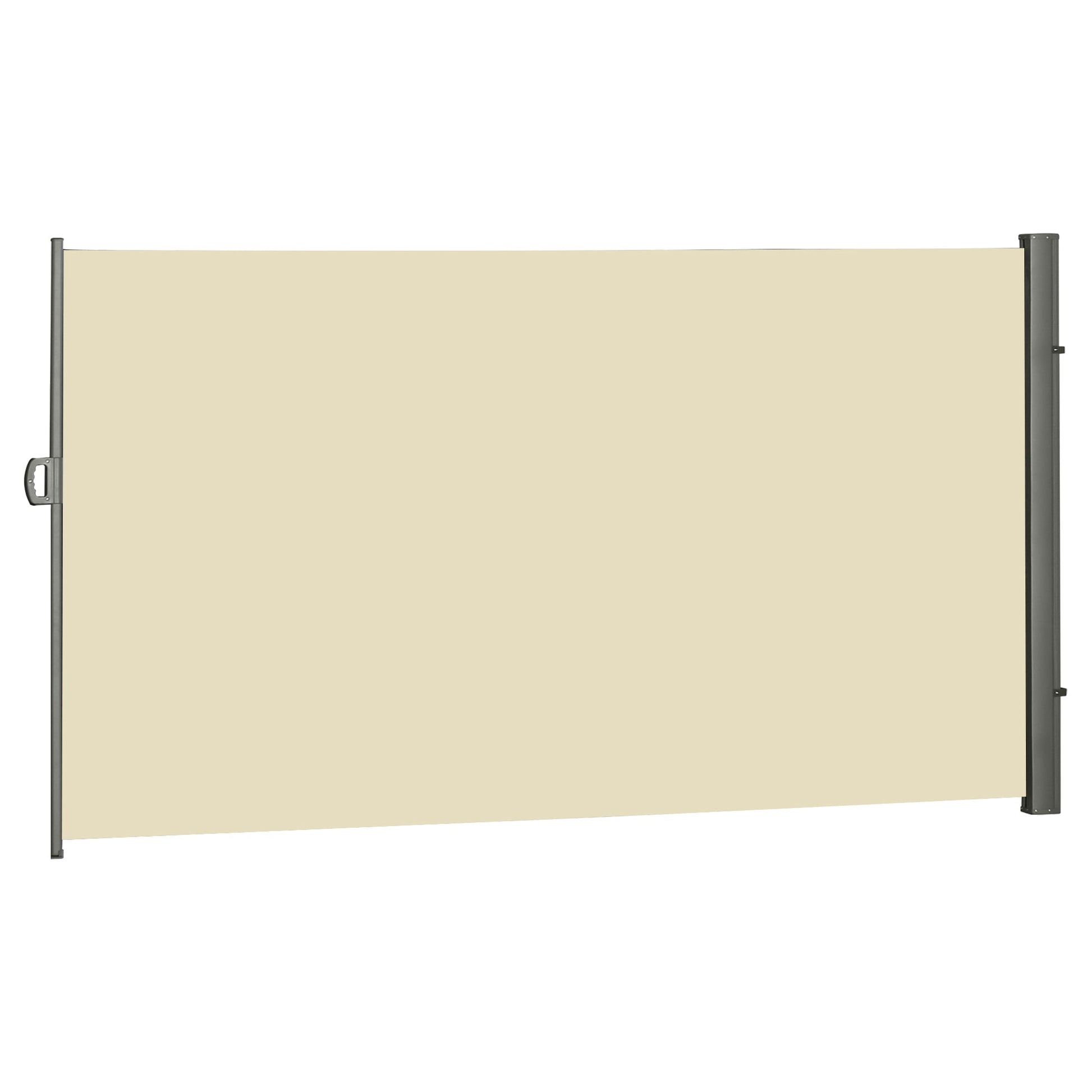 118" x 79" Retractable Side Awning Patio Outdoor Folding Privacy Screen with Resistance to UV Rays & Wind, Cream White