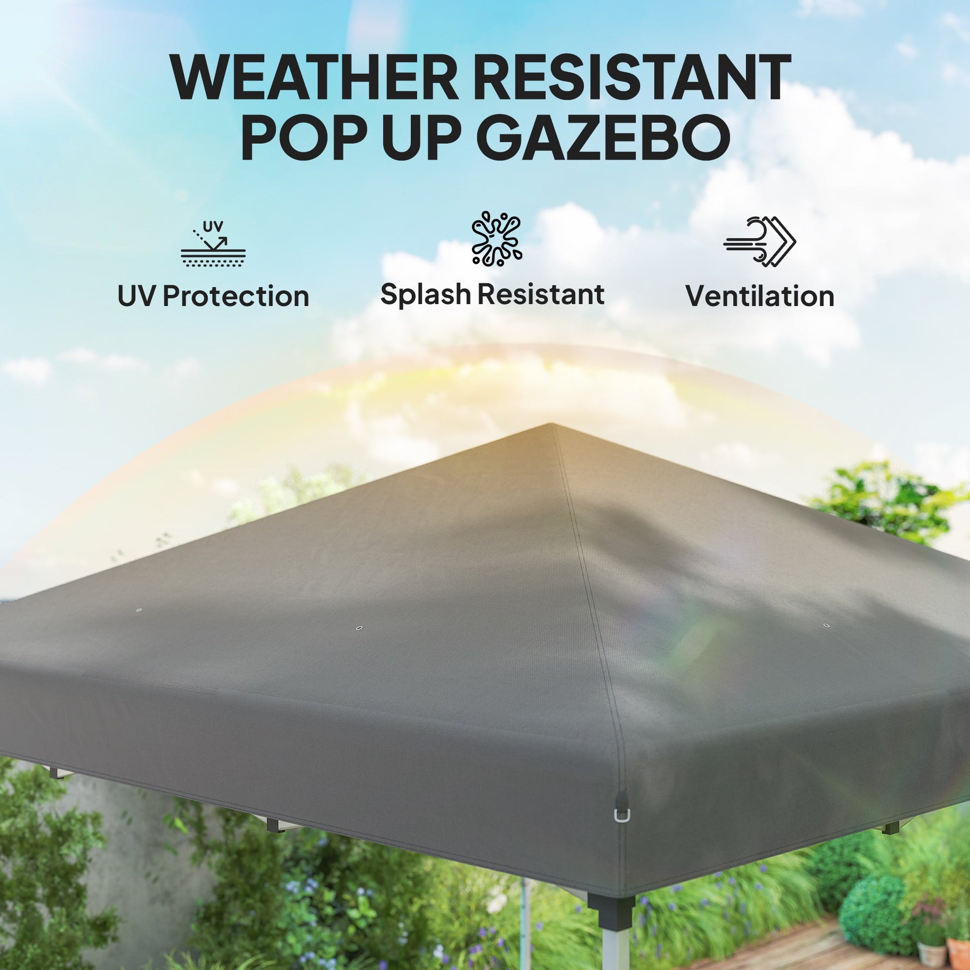 10' x 10' Pop Up Canopy Tent with Removable Sidewalls, Instant Shelter with Portable Roller Bag, 4 Sand Bags, Adjustable Height for Outdoor, Garden, Patio, Dark Grey
