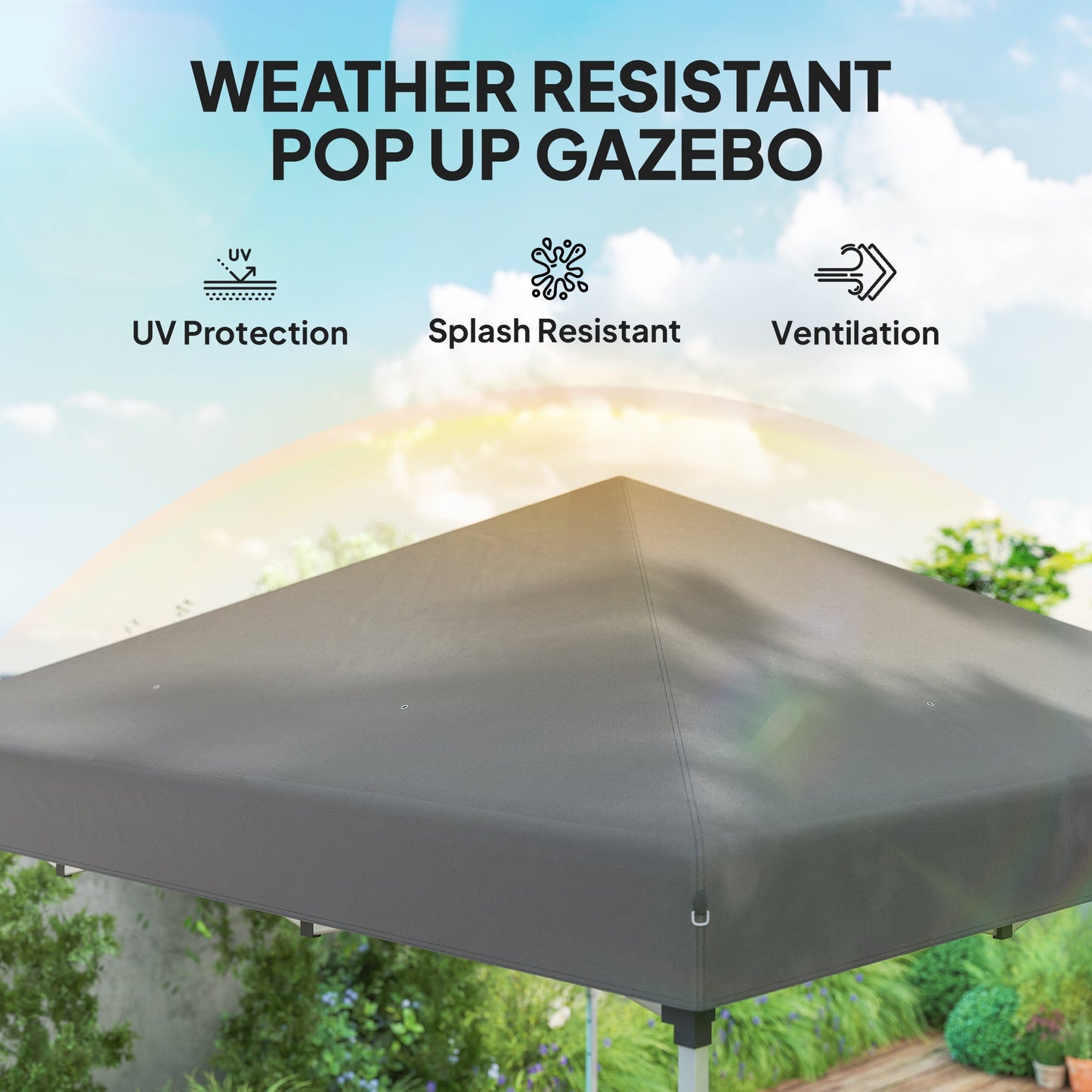 10' x 10' Pop Up Canopy Tent with Removable Sidewalls, Instant Shelter with Portable Roller Bag, 4 Sand Bags, Adjustable Height for Outdoor, Garden, Patio, Dark Grey