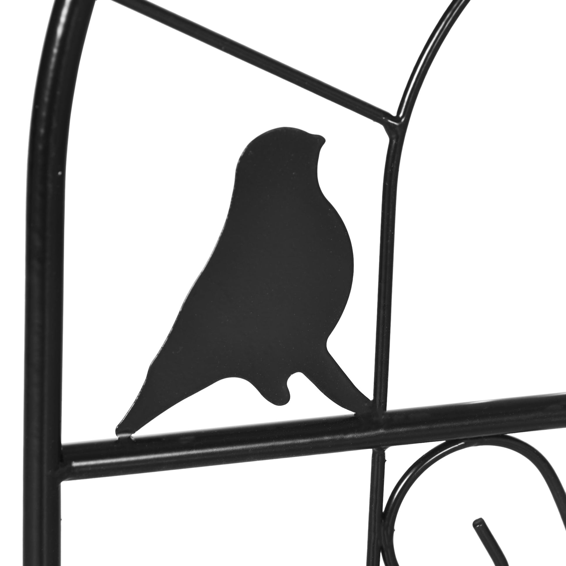 2 Pack Garden Trellis for Climbing Plants, Outdoor Metal Grid Panels with Birds and Leaves, for Roses, Vine Flower, Cucumber, Clematis, 39" Tall