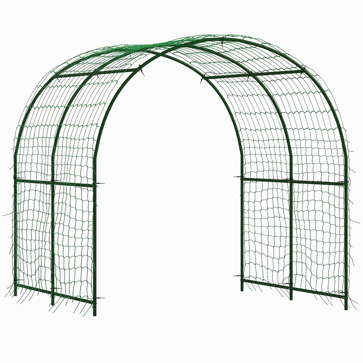 Garden Arch Trellis for Climbing Plants Outdoor, 7.1FT Tall Cucumber Trellis with Climbing Net, Metal Plant Support Archway for Backyard, Lawn, Party, Wedding, Ceremony